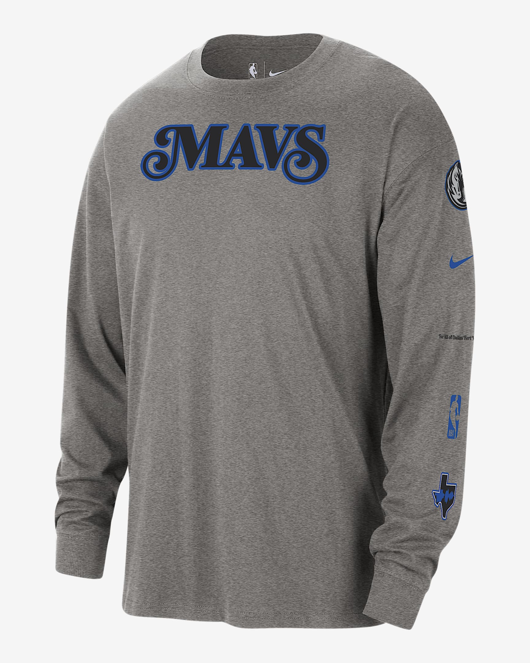 Playera de manga larga Nike de la NBA Max90 para hombre Dallas Mavericks 2023/24 City Edition