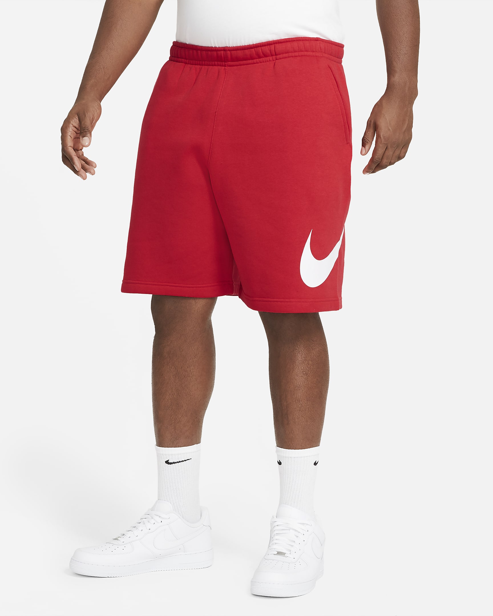 Nike Sportswear Club Men's Graphic Shorts - University Red/White