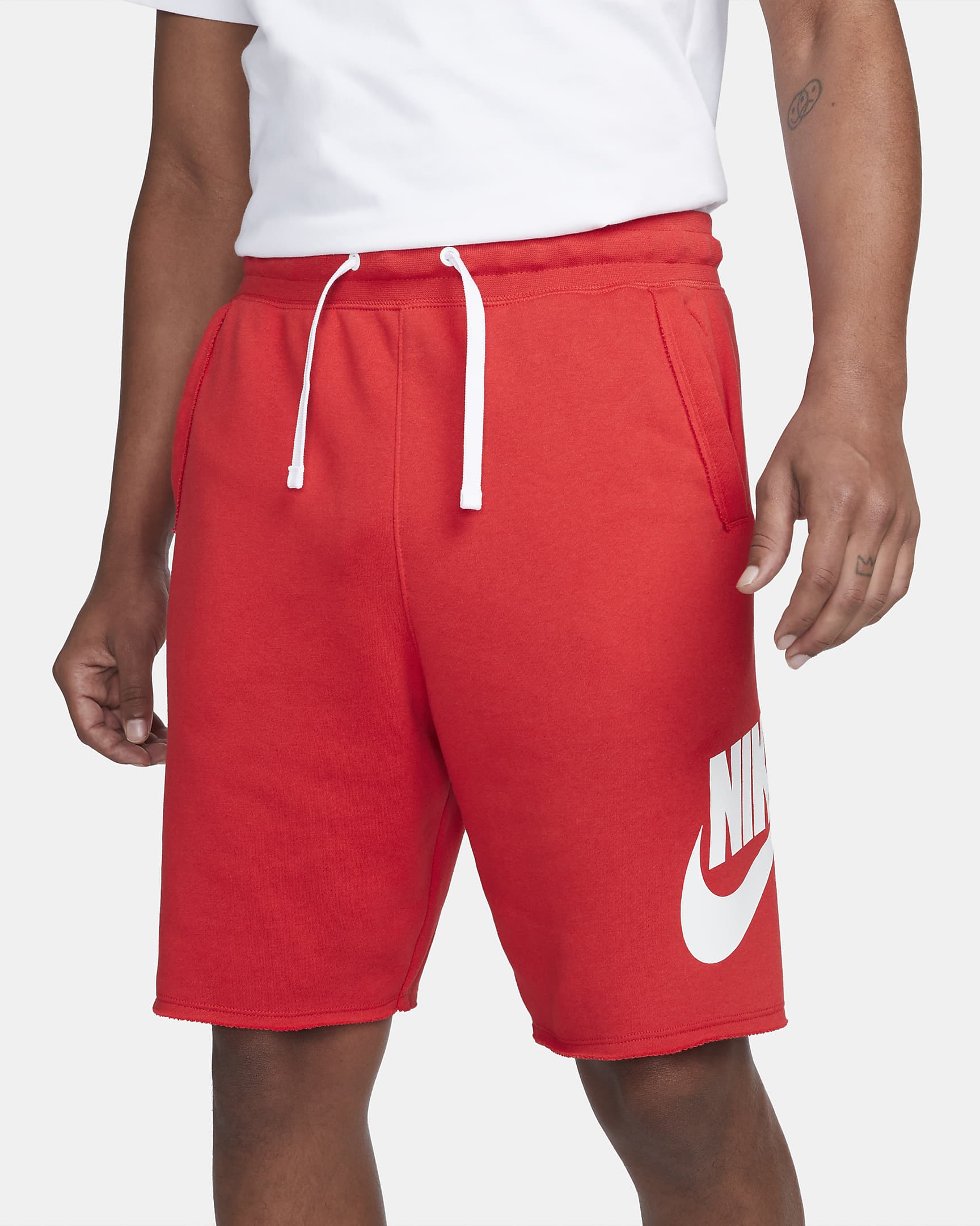 Nike Club Alumni Men's French Terry Shorts - University Red/White/White