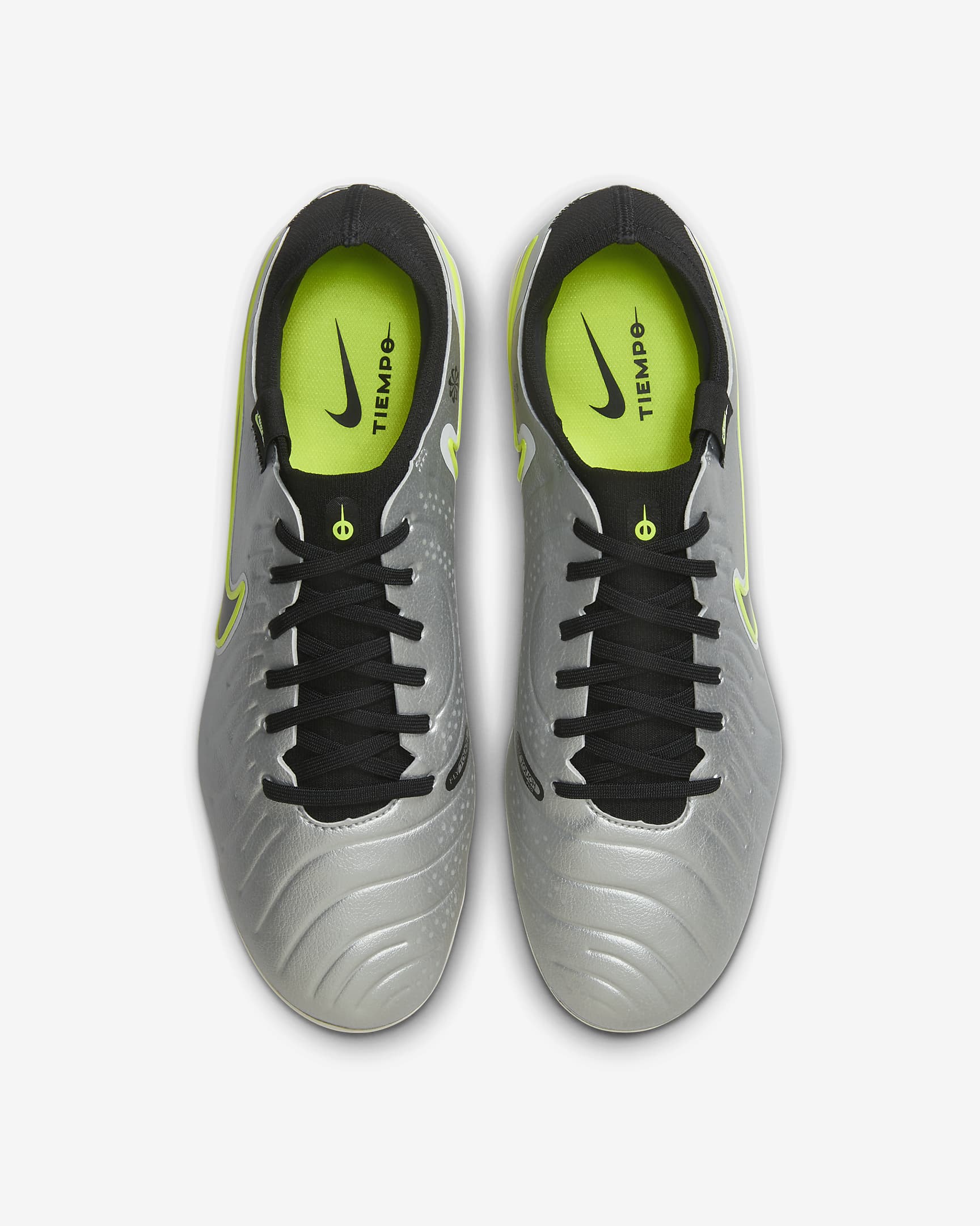 Scarpa da calcio a taglio basso per erba artificiale Nike Tiempo Legend 10 Pro - Argento metallizzato/Volt/Nero