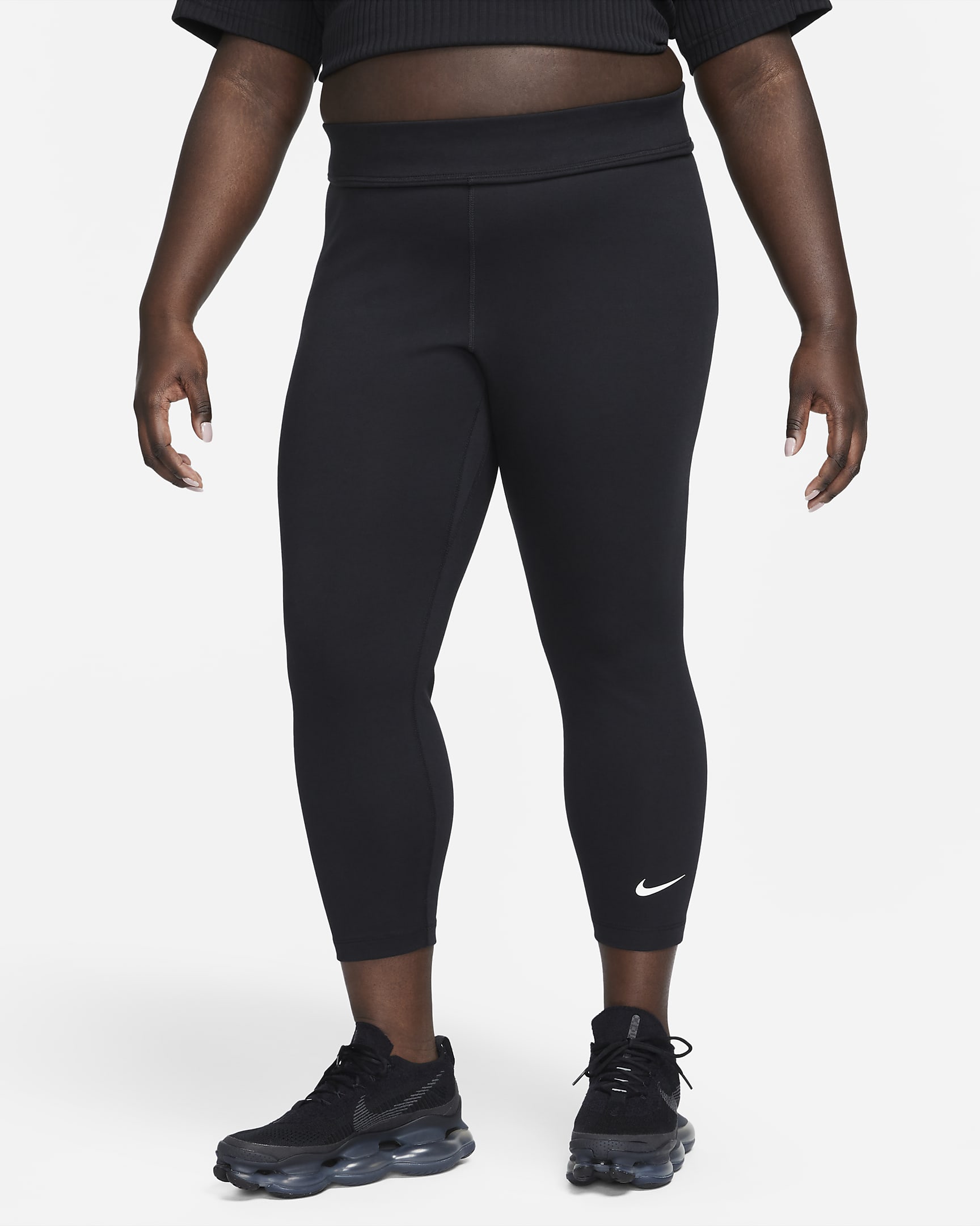 Nike Sportswear Classic Women's High-Waisted 7/8 Leggings (Plus Size) - Black/Sail