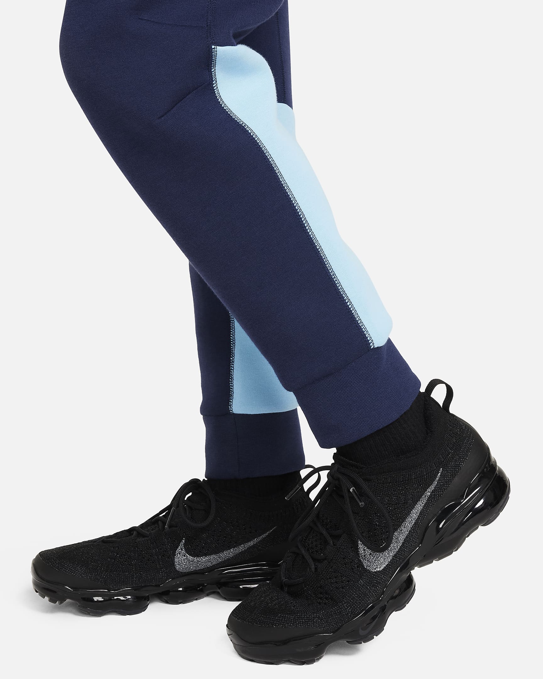 Nike Sportswear Tech Fleece Older Kids' (Boys') Trousers - Midnight Navy/Aquarius Blue/Black/Black