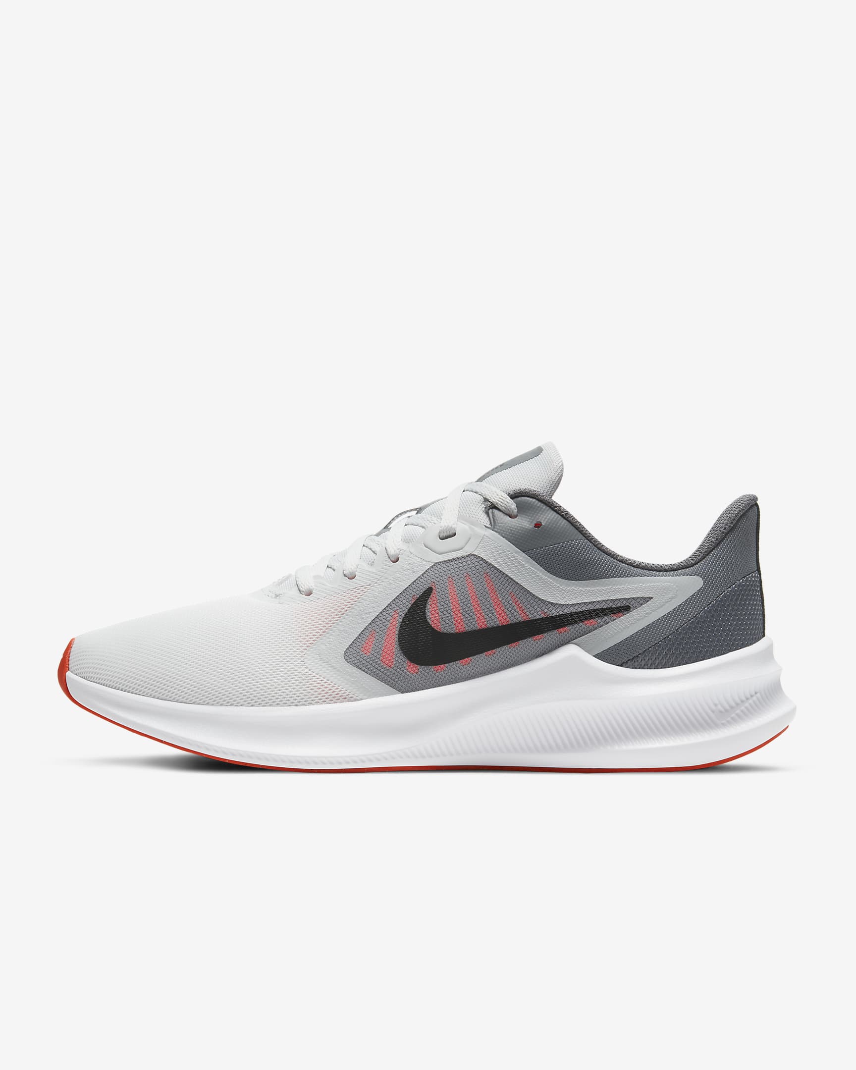 Nike Downshifter 10 Men's Road Running Shoes - Photon Dust/Bright Crimson/Smoke Grey/Black