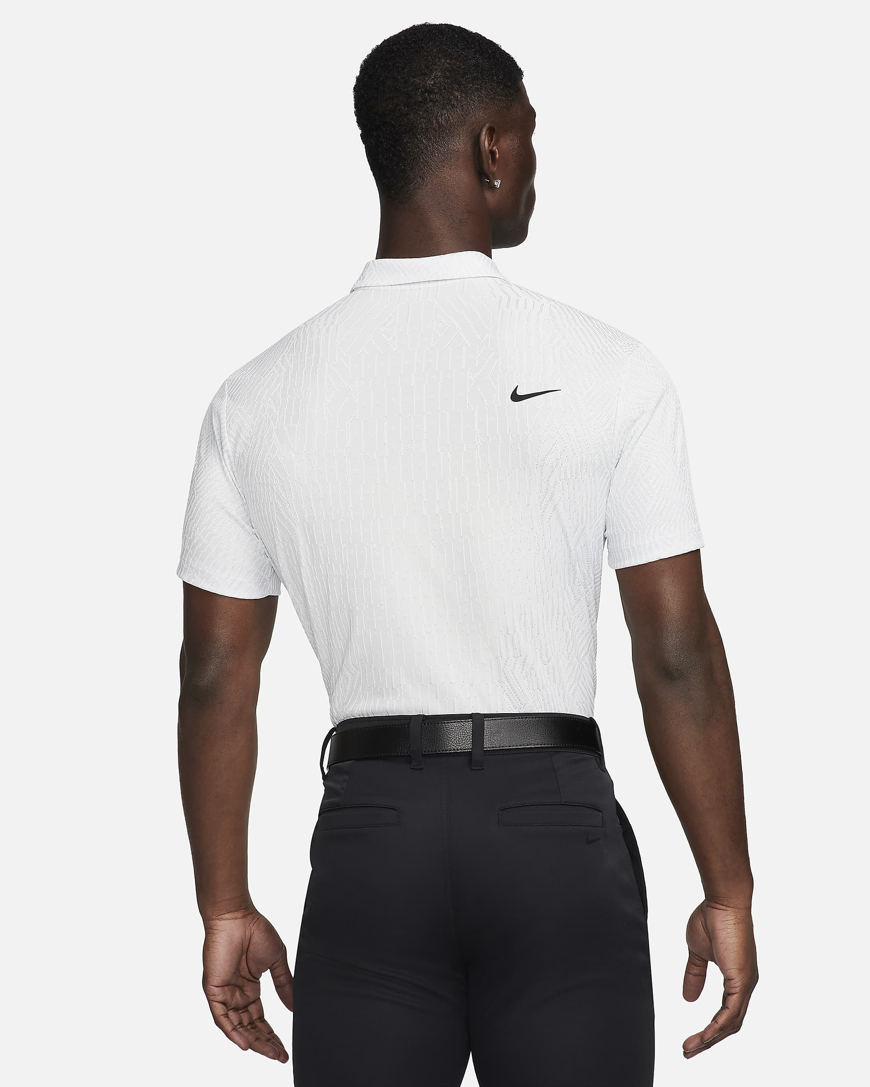 Nike Tour Dri-FIT ADV férfi golfpóló - Fehér/Pure Platinum/Fekete