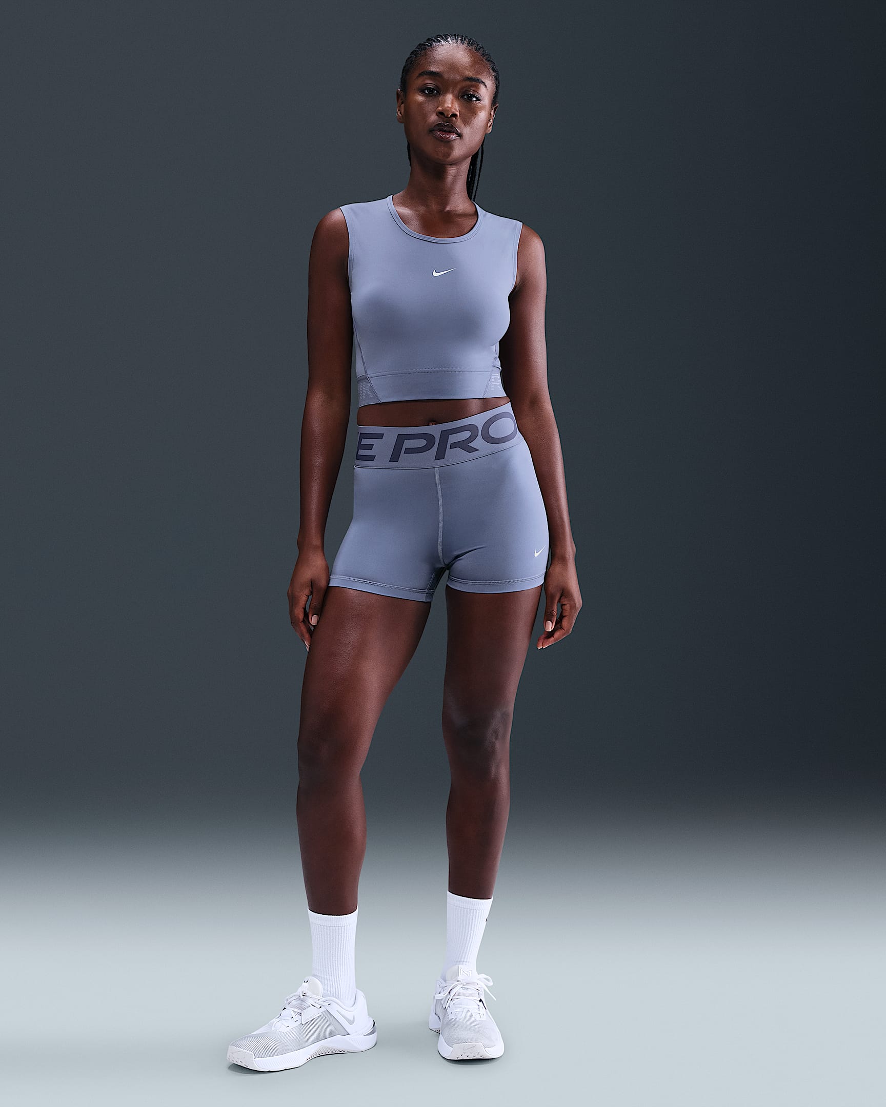 Nike Pro Sculpt Women's High-Waisted 7.5cm (approx.) Biker Shorts - World Indigo/White