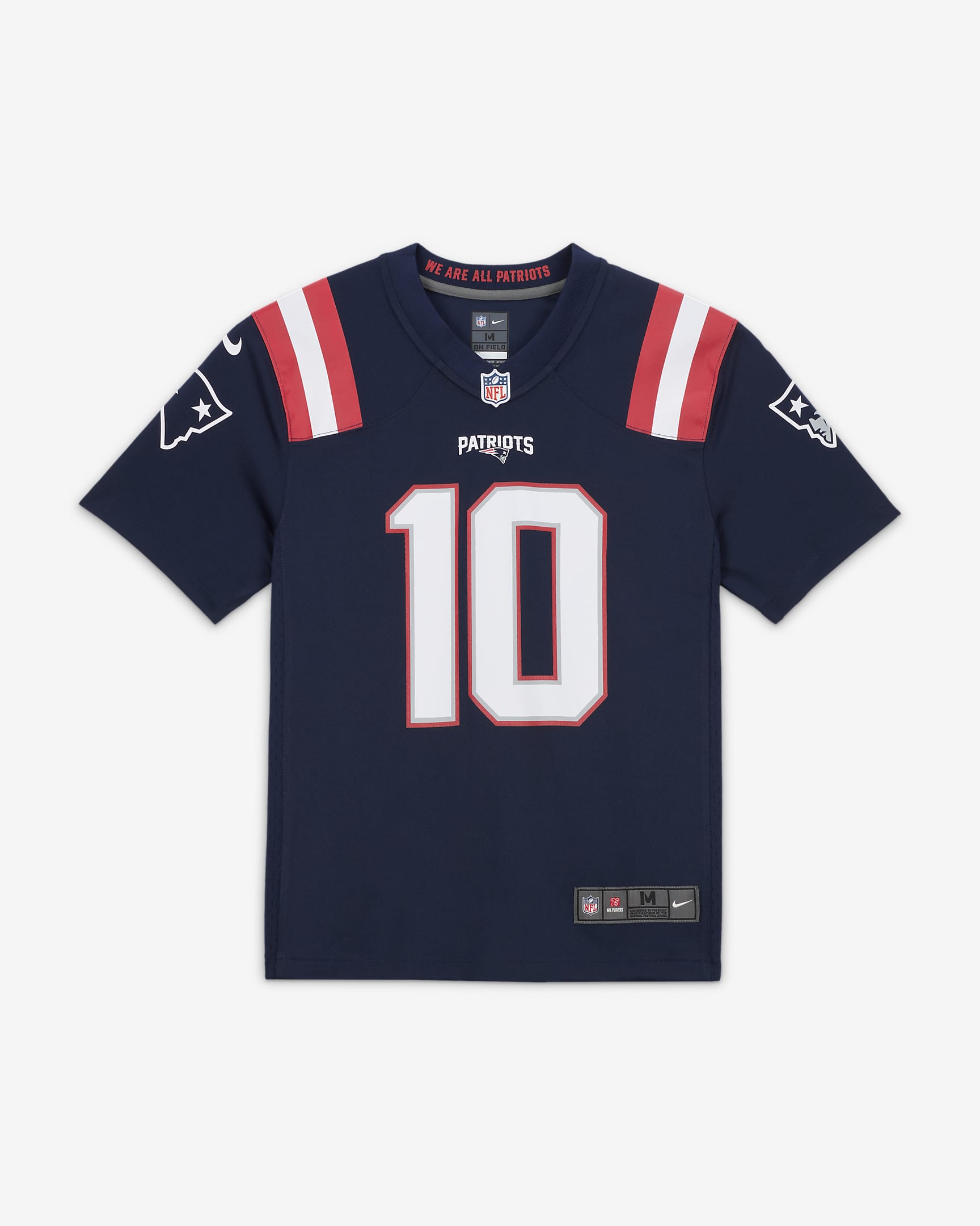 NFL New England Patriots (Mac Jones) Older Kids' Game American Football Jersey. Nike LU