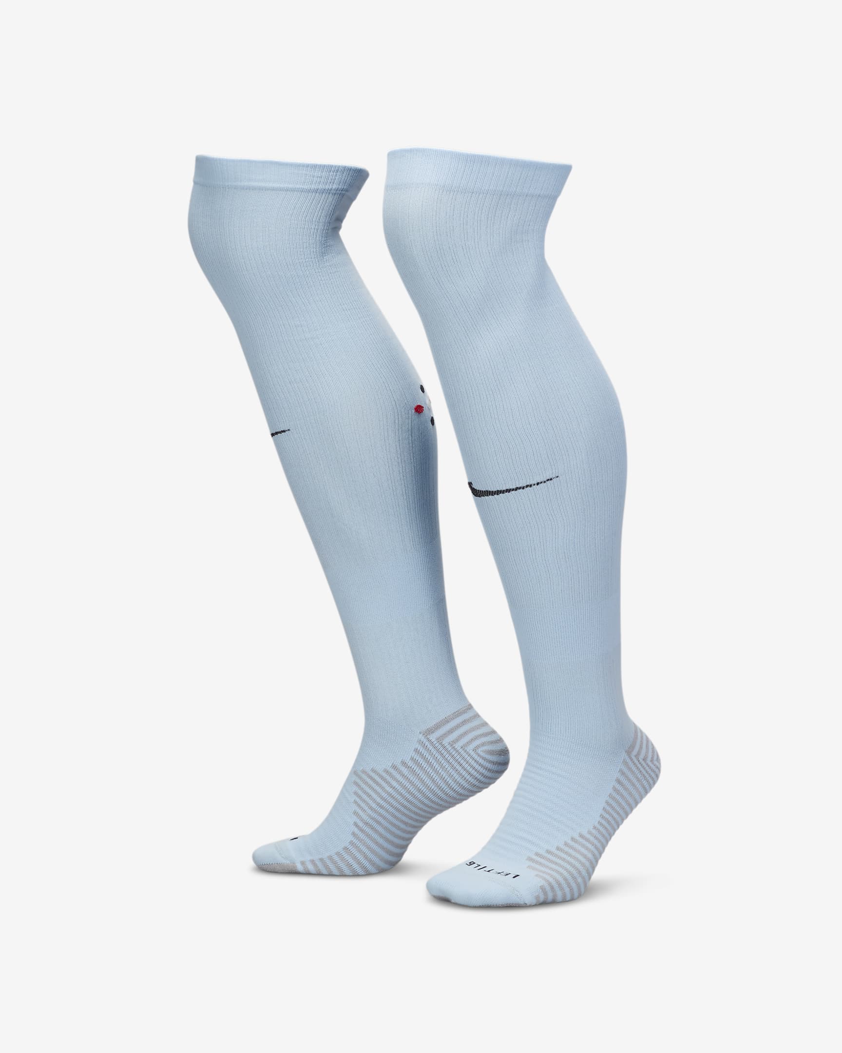 Portugal Strike Away Nike Dri-FIT kniehohe Fußballsocken - Celestine Blue/Sail/University Red/Pitch Blue