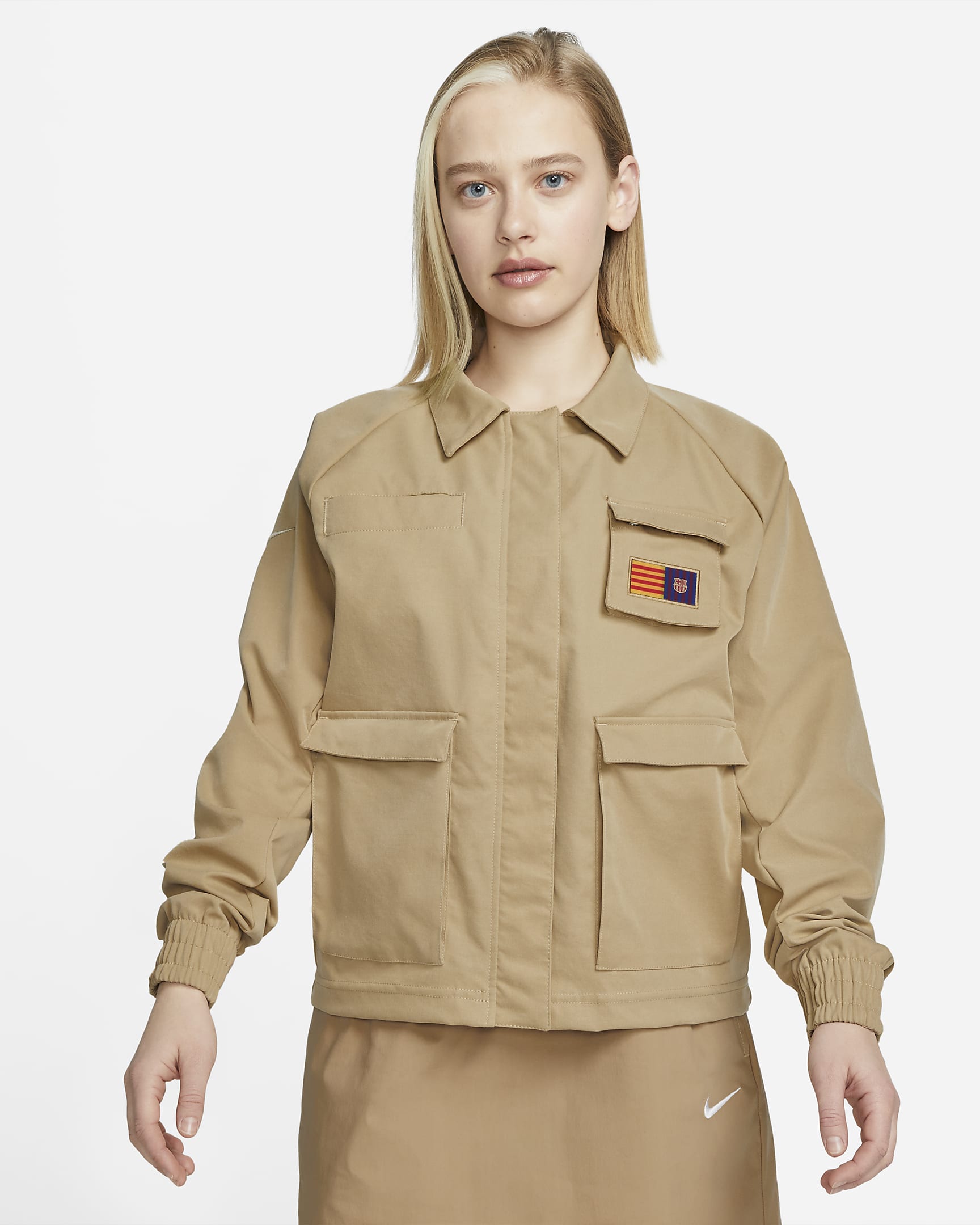 F.C. Barcelona Swoosh Women's Woven Football Jacket. Nike BG