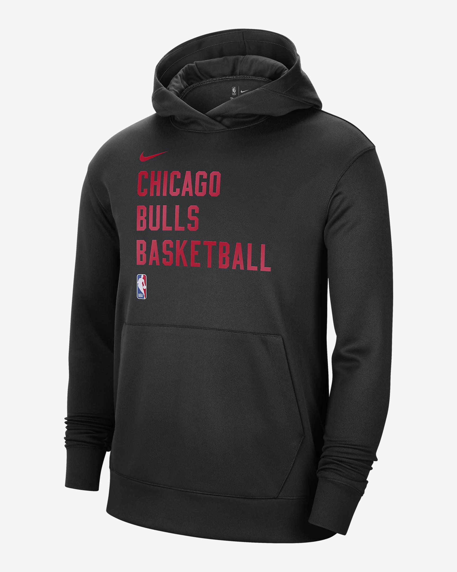 Chicago Bulls Spotlight Men's Nike Dri-FIT NBA Pullover Hoodie - Black/University Red