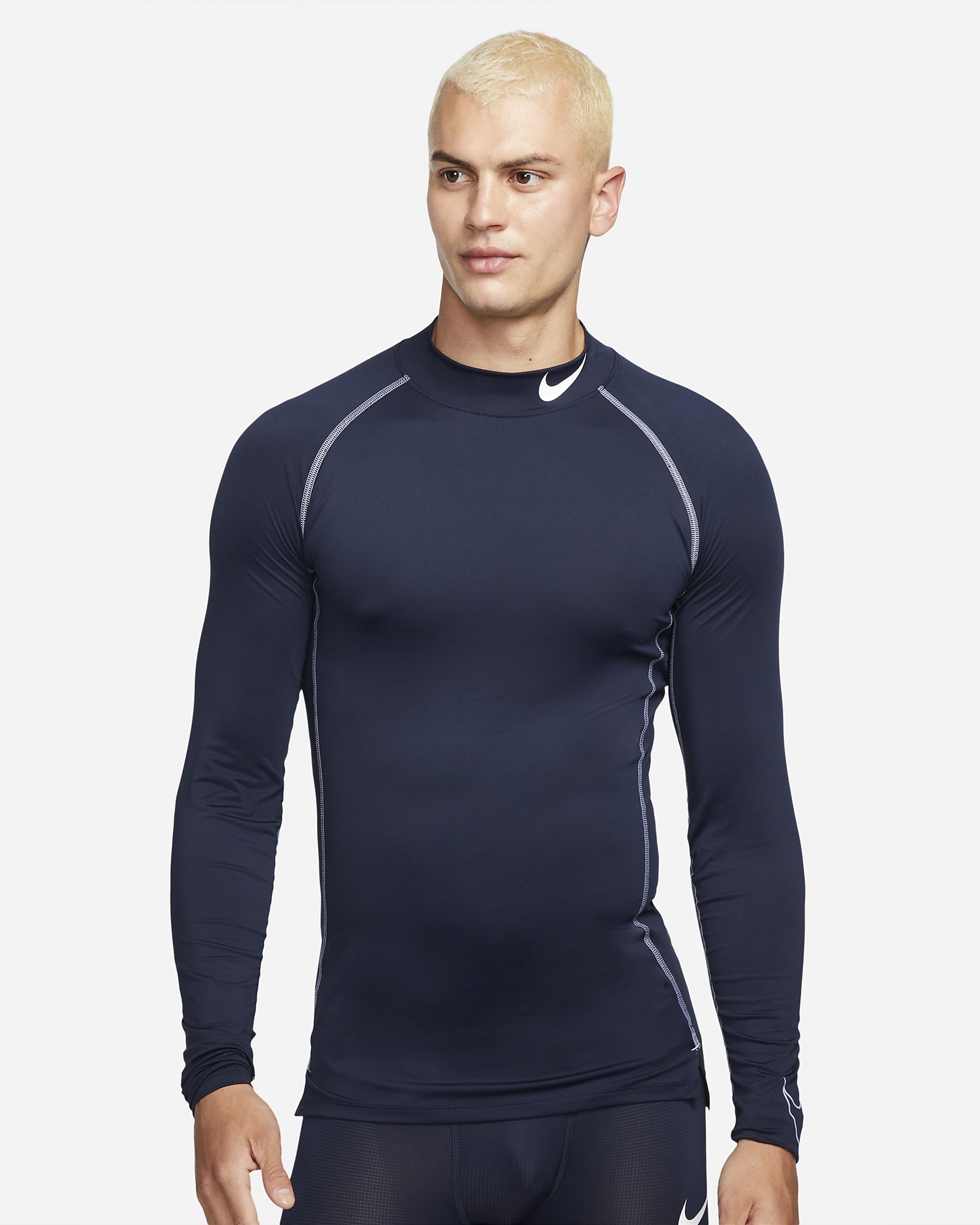 Nike Pro Dri-FIT Playera de manga larga de corte ajustado para hombre - Obsidiana/Morado hierro/Morado hierro