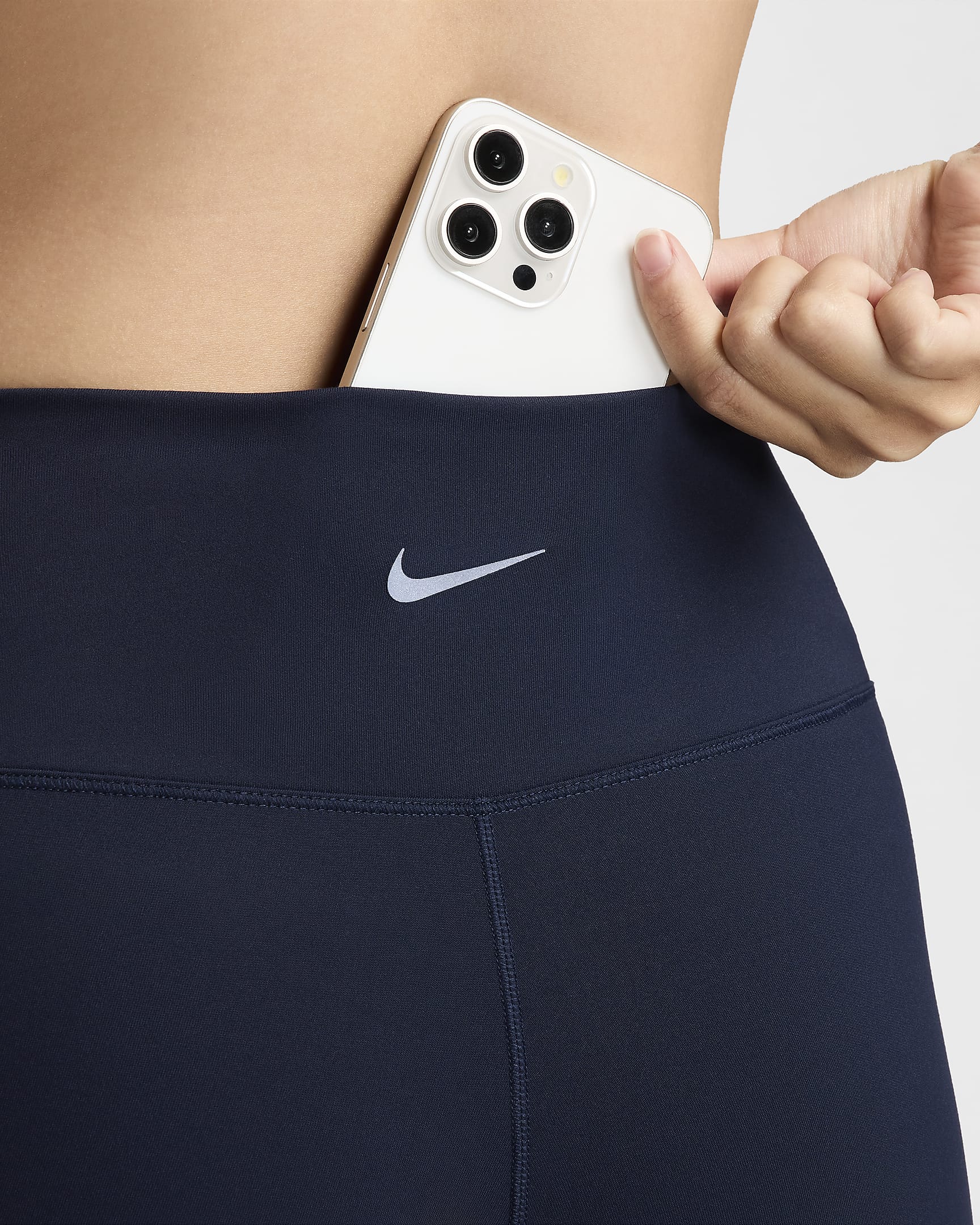 เลกกิ้งขายาวเอวสูงผู้หญิง Nike One Seamless Front - Obsidian/ดำ