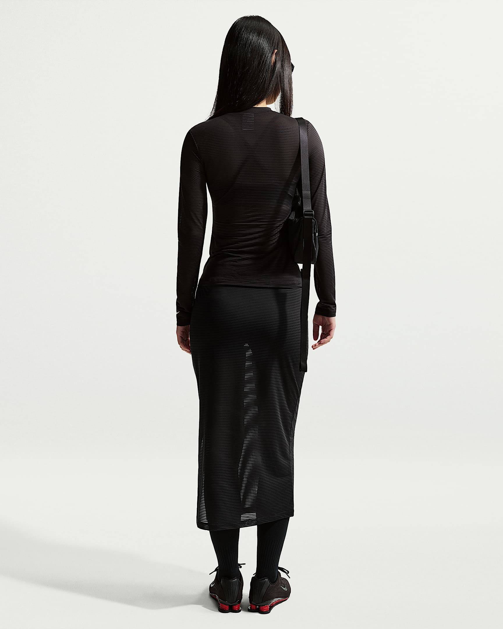 Nike Sportswear Women's Slim Sheer Midi Skirt - Black/Sail