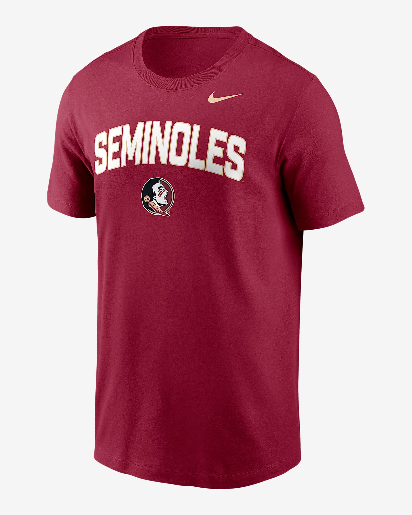 Playera universitaria Nike para hombre Florida State Primetime Arch Stack - Granate