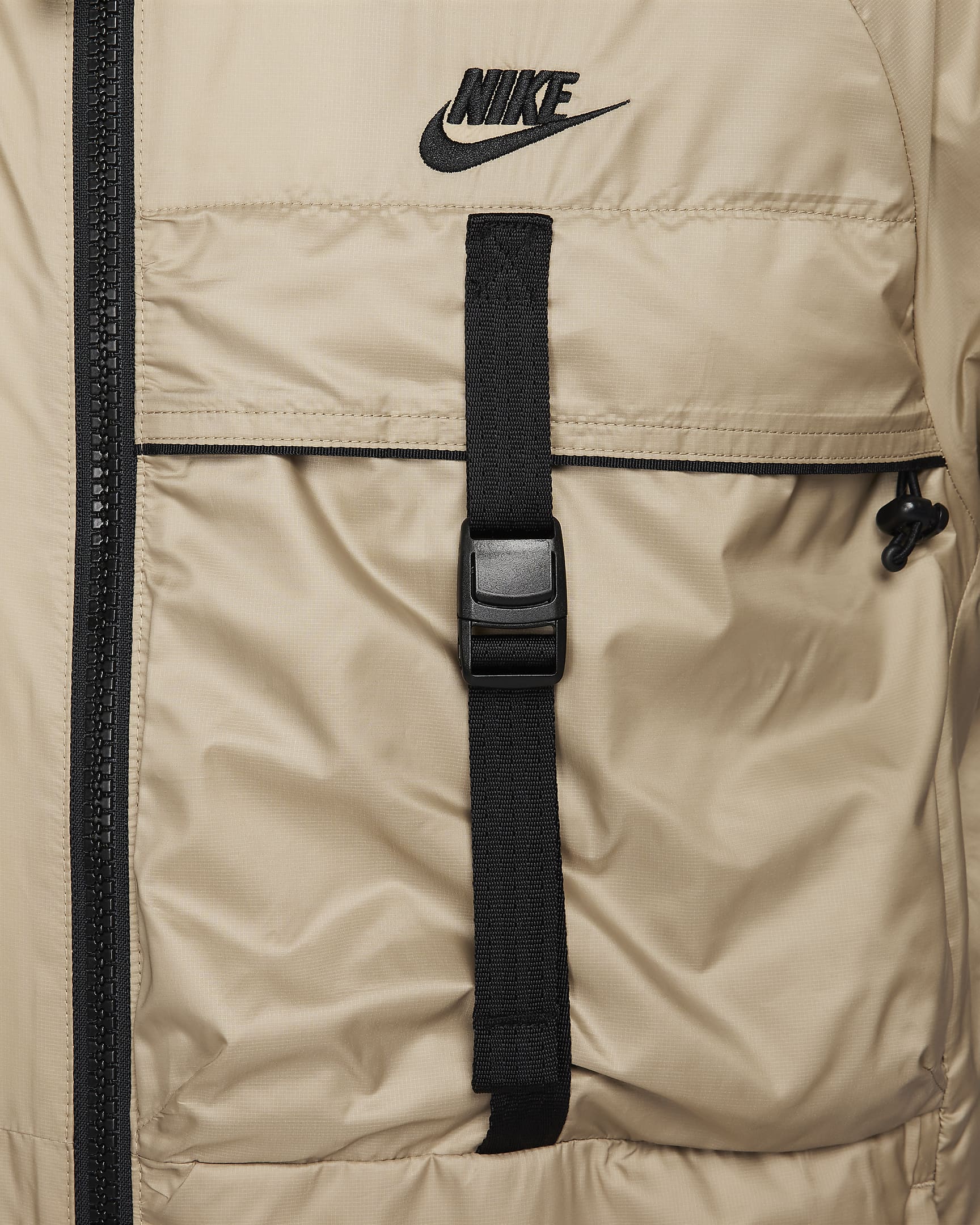 Fodrad, packbar jacka Nike Sportswear Tech Woven N24 för män - Khaki/Svart