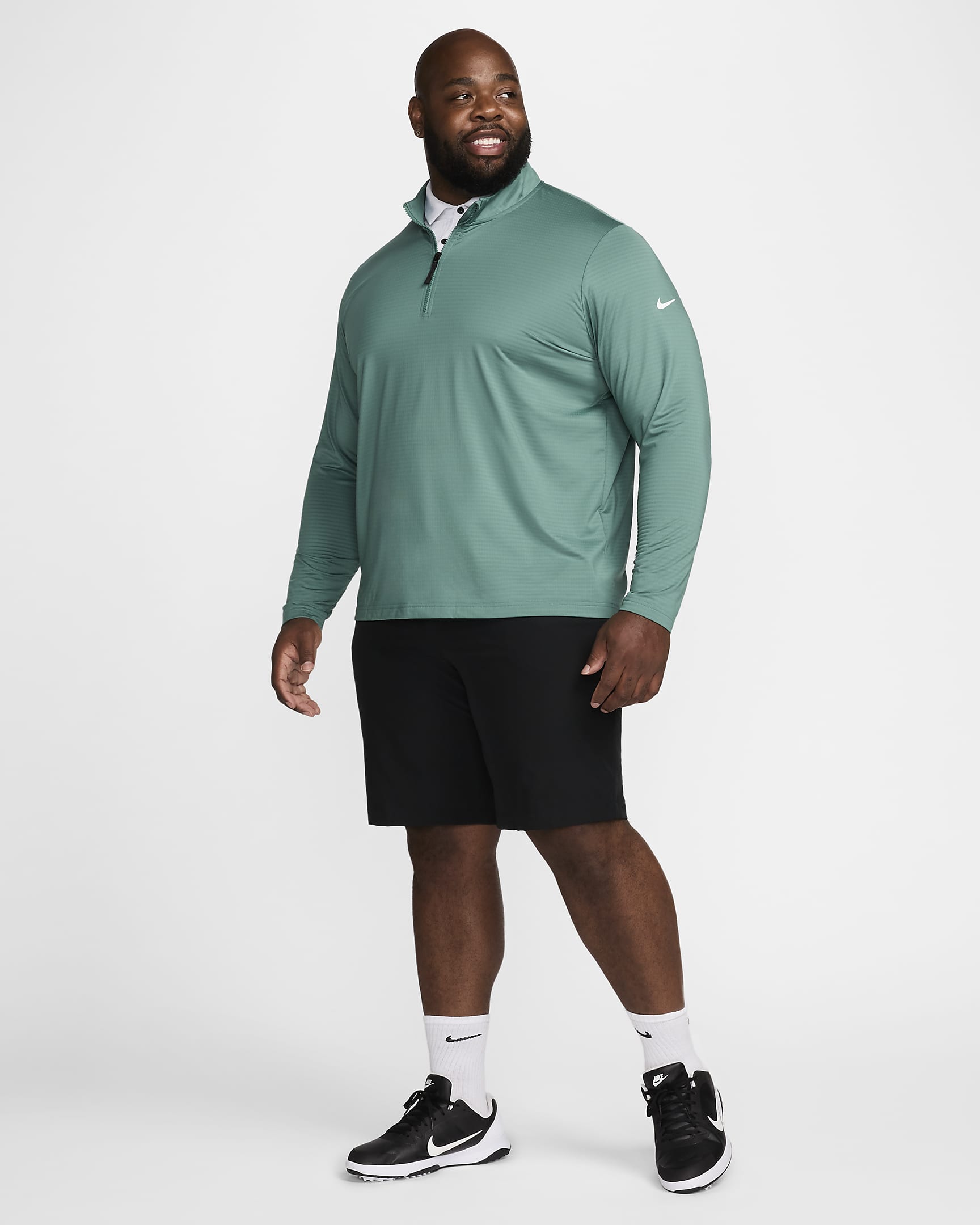 Pánské golfové tričko Nike Victory Dri-FIT s polovičním zipem - Bicoastal/Bílá