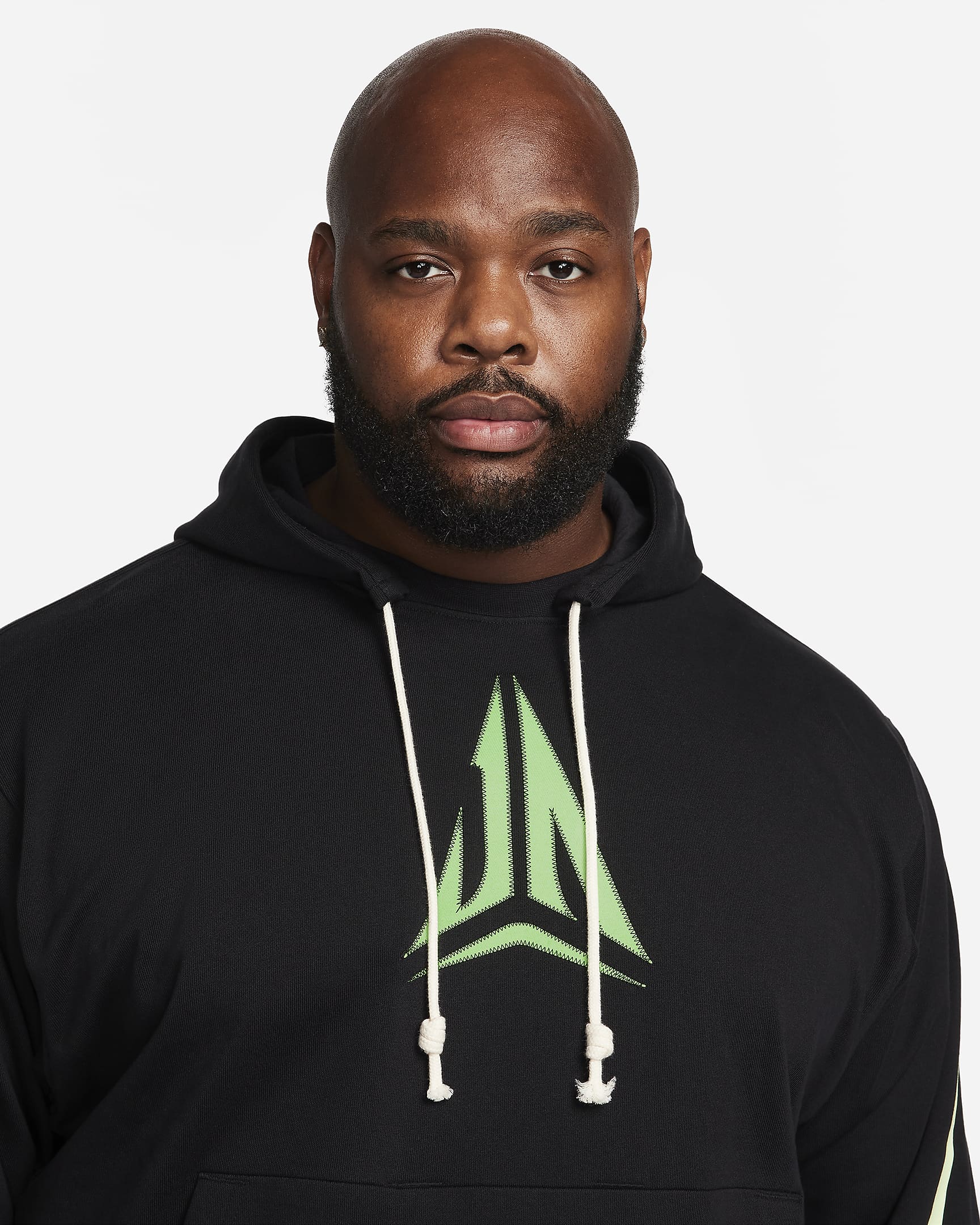 Ja Standard Issue Men's Dri-FIT Pullover Basketball Hoodie - Black/Lime Blast