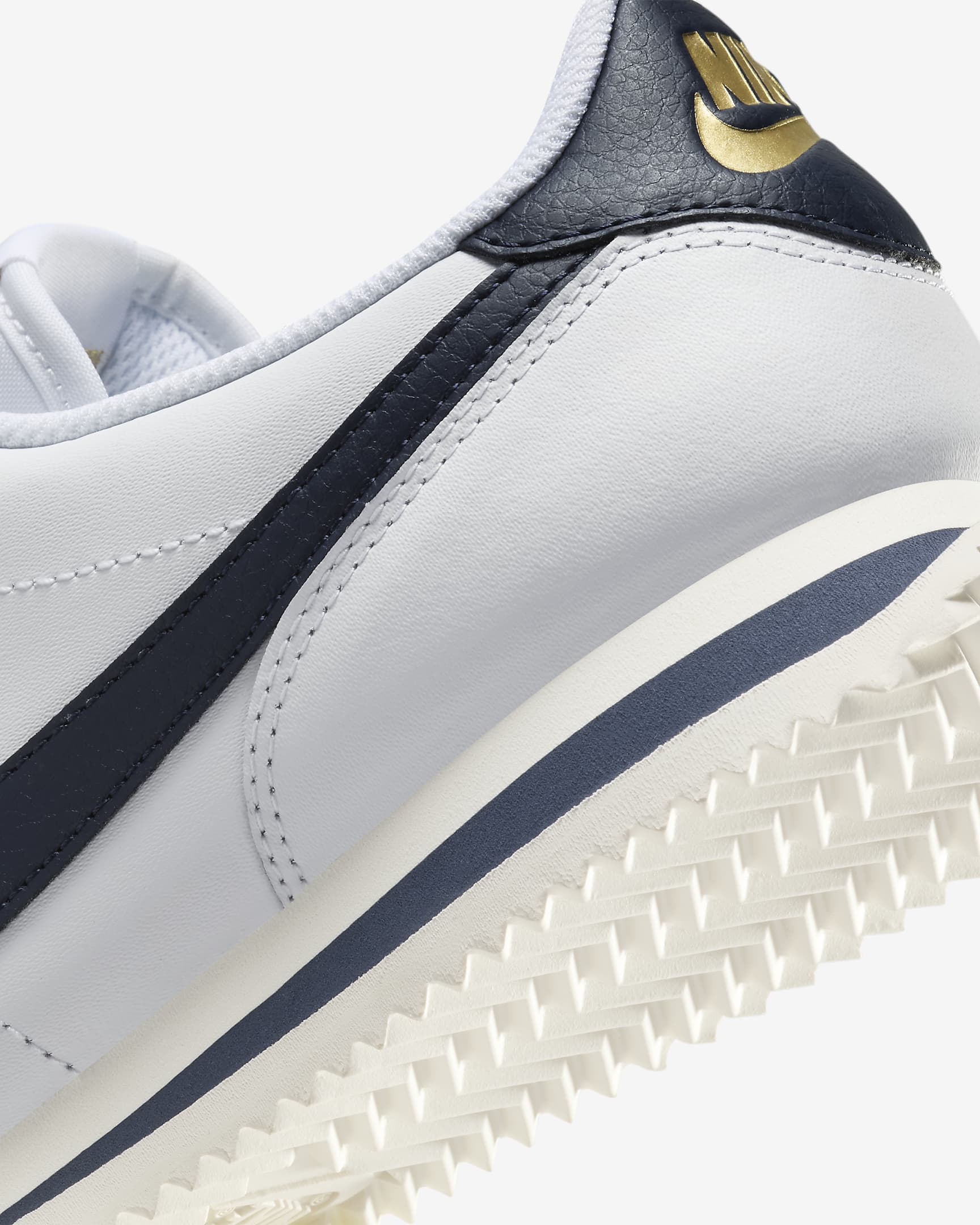 Nike Cortez Leather Women's Shoes - White/Sail/Metallic Gold/Obsidian