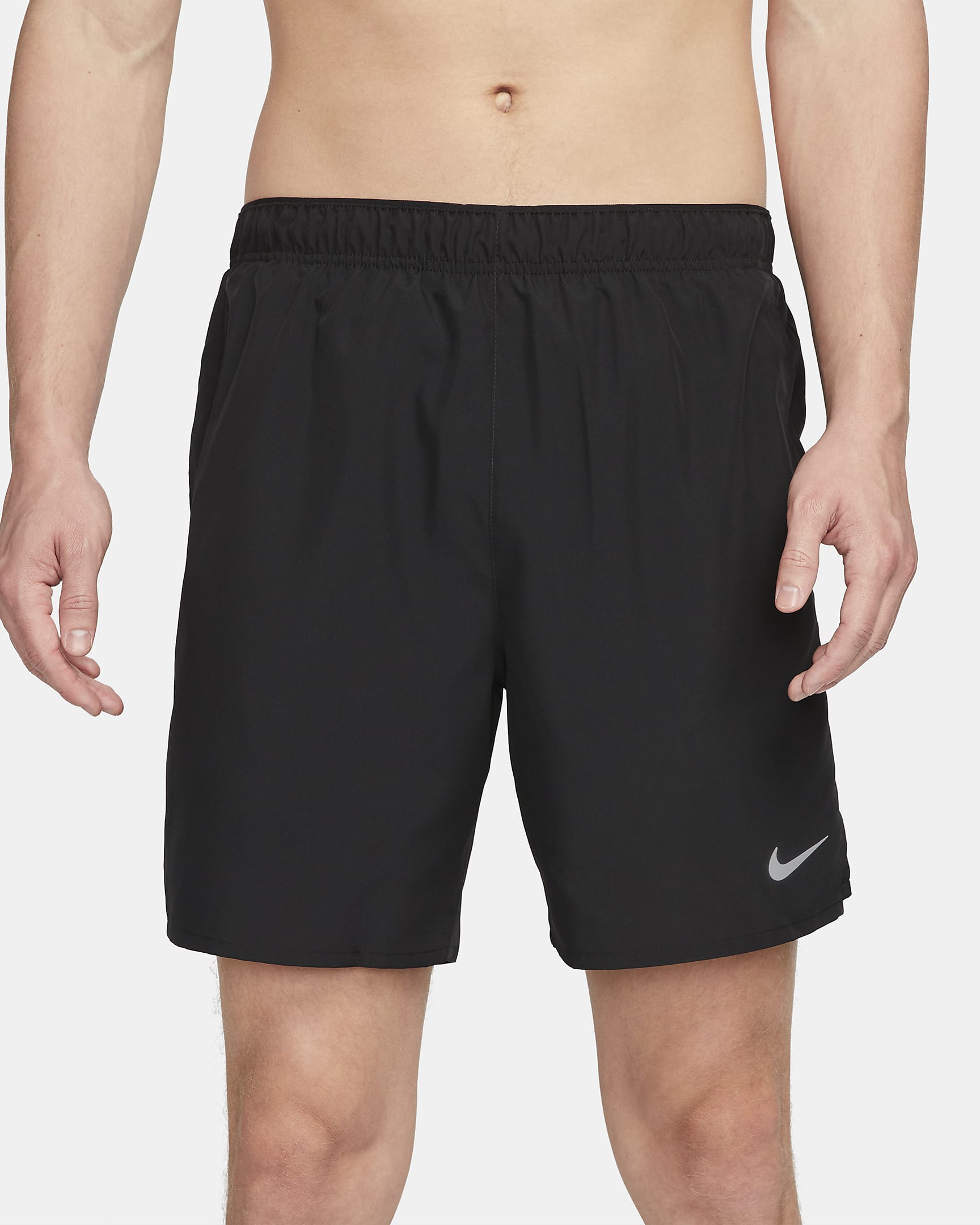 Short de running avec sous-short intégré 18 cm Dri-FIT Nike Challenger pour homme - Noir/Noir/Noir