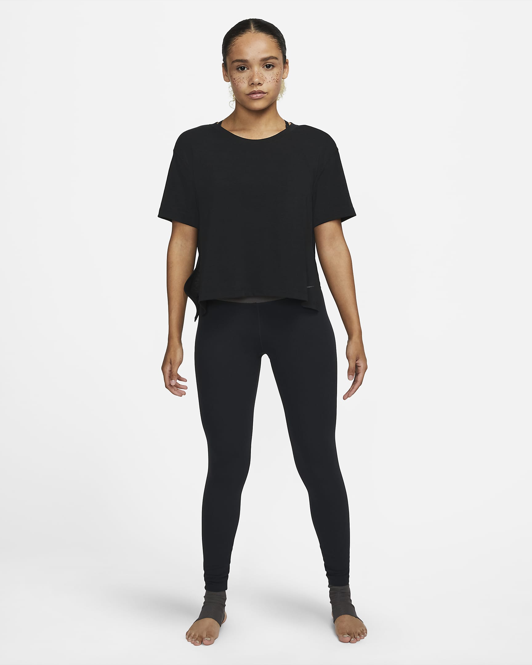 Nike Yoga Dri-FIT női felső - Fekete/Iron Grey