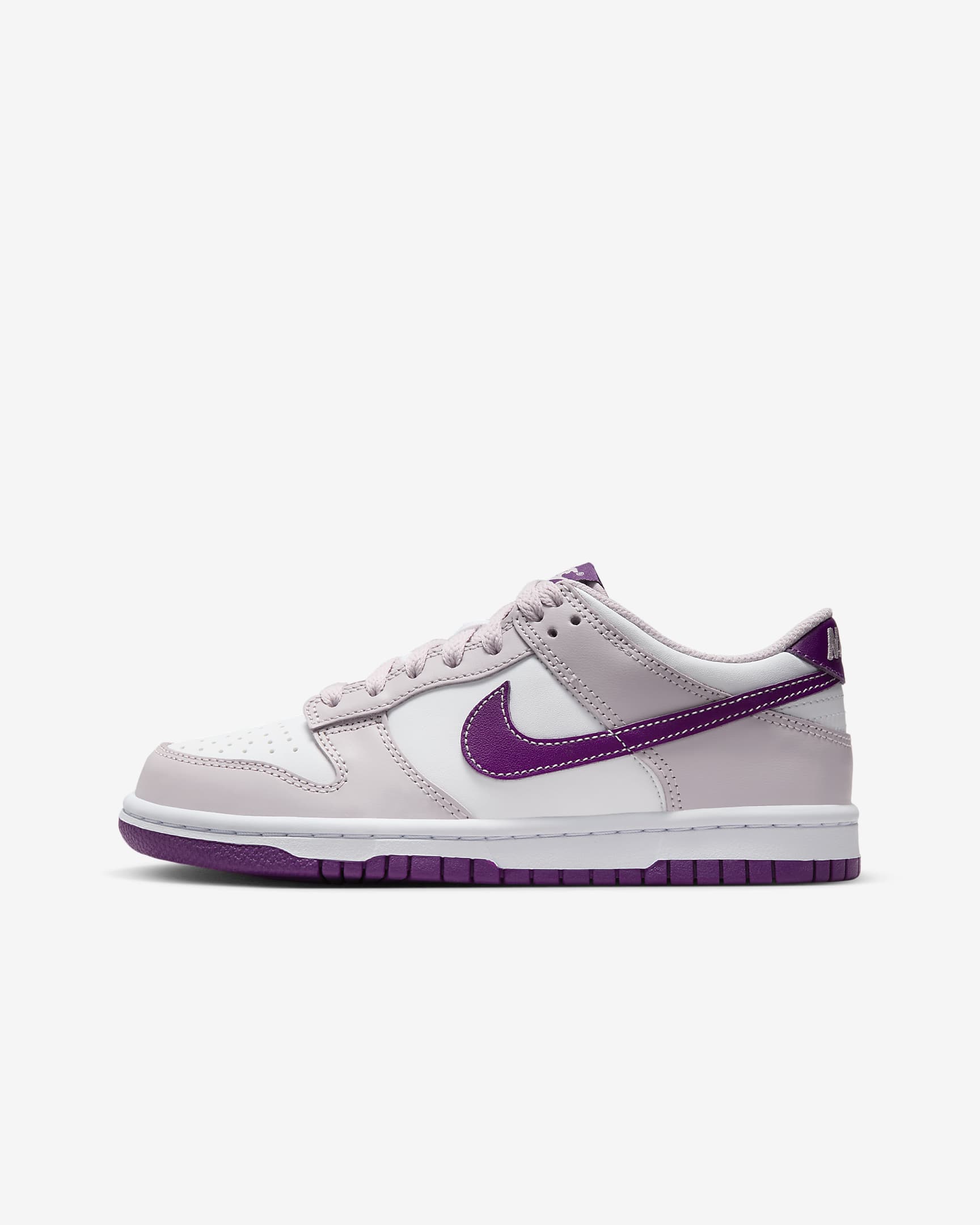 Nike Dunk Low Big Kids' Shoes - White/Platinum Violet/Viotech