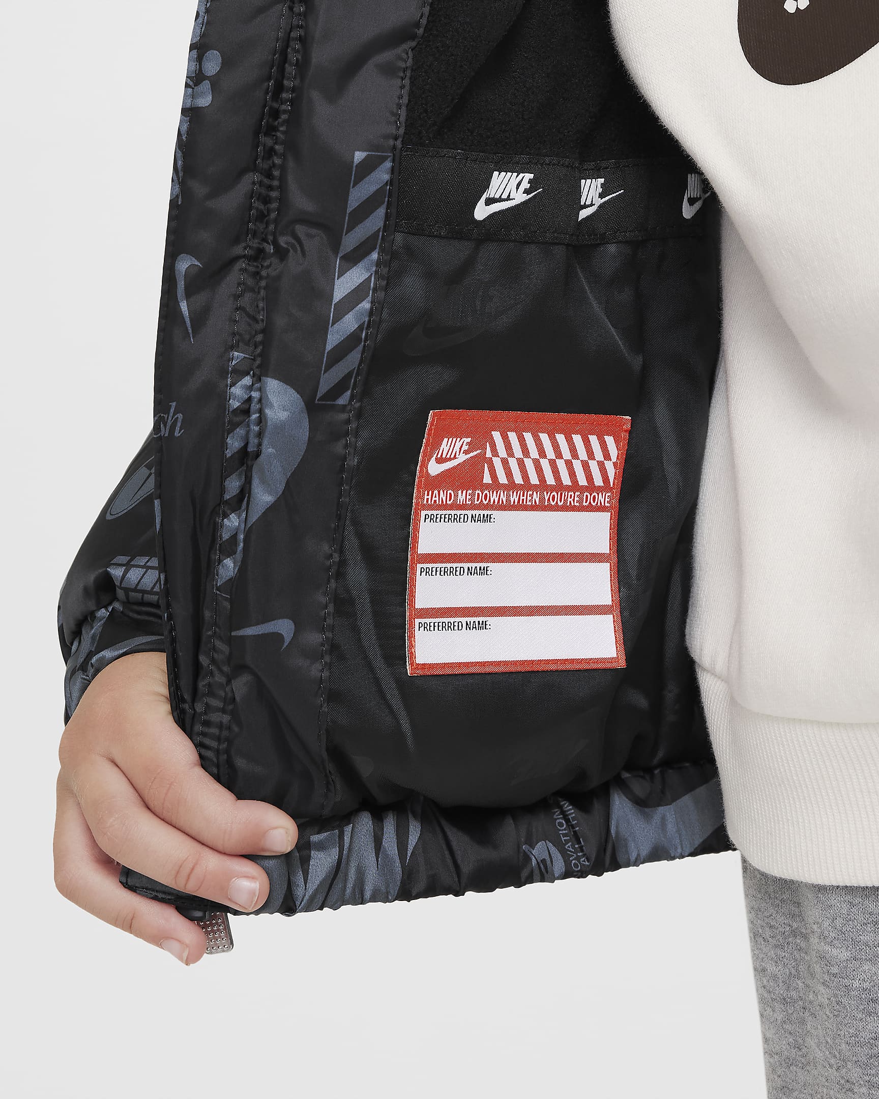 Chamarra acolchada con logo DNA infantil Nike - Negro