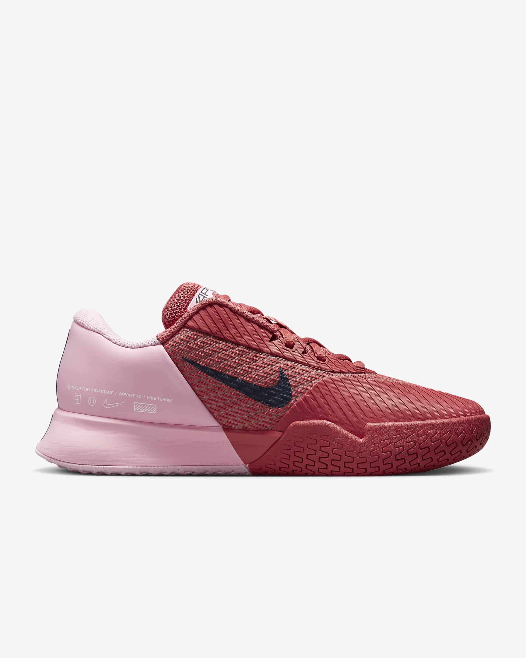 NikeCourt Air Zoom Vapor Pro 2 女款硬地球場網球鞋 - Adobe/Medium Soft Pink/白色/Obsidian