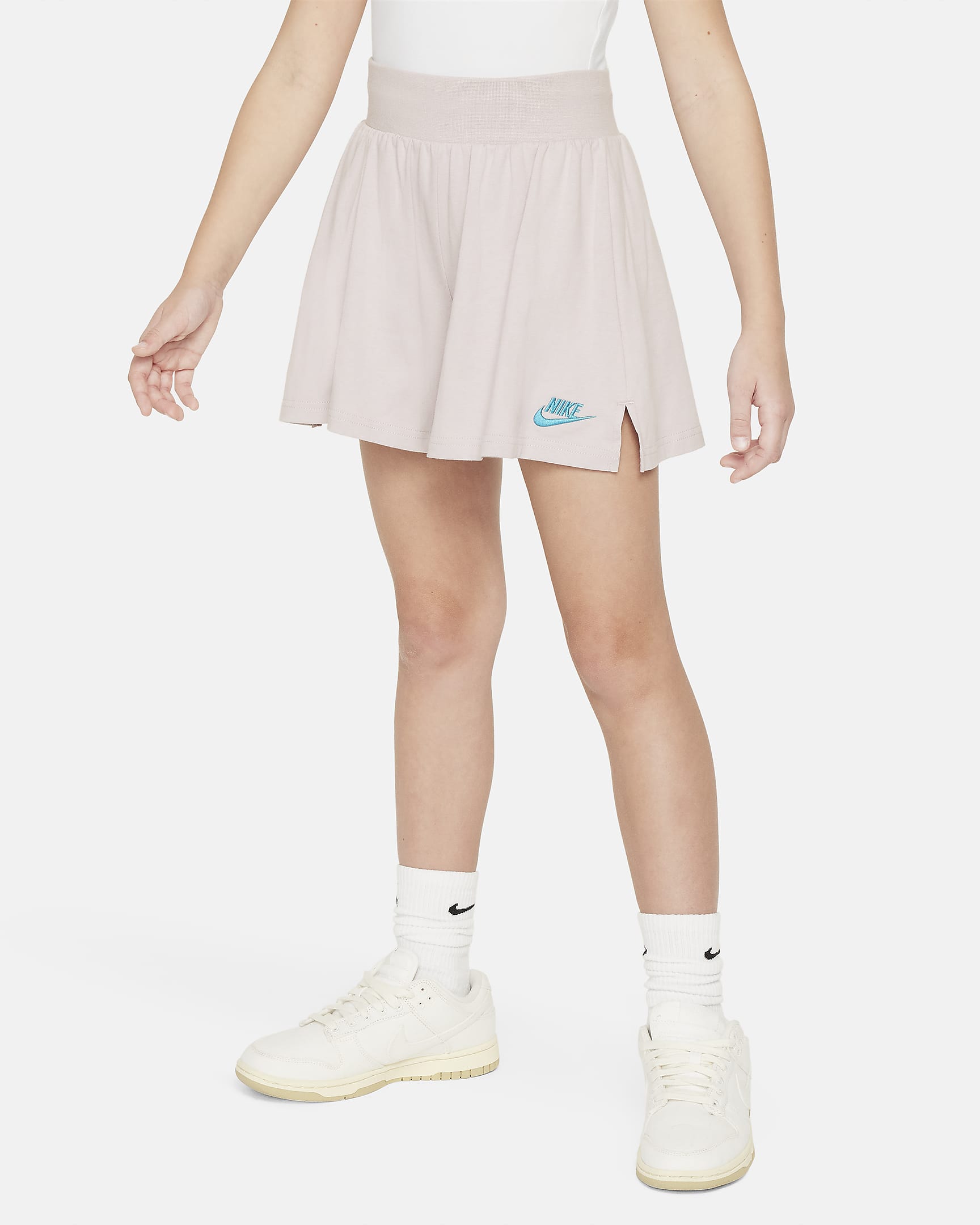 Nike Sportswear Older Kids' (Girls') Shorts - Platinum Violet/Aquamarine