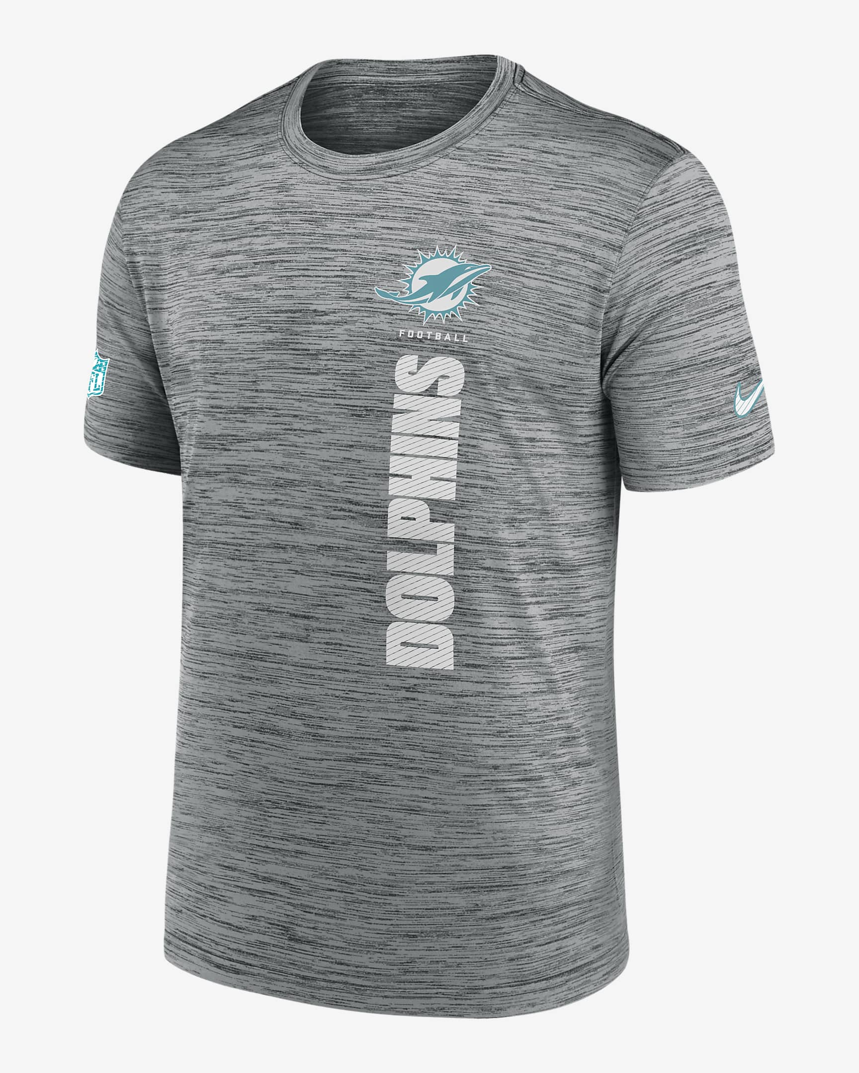 Miami Dolphins Sideline Velocity Men's Nike Dri-FIT NFL T-Shirt - Grey Heather