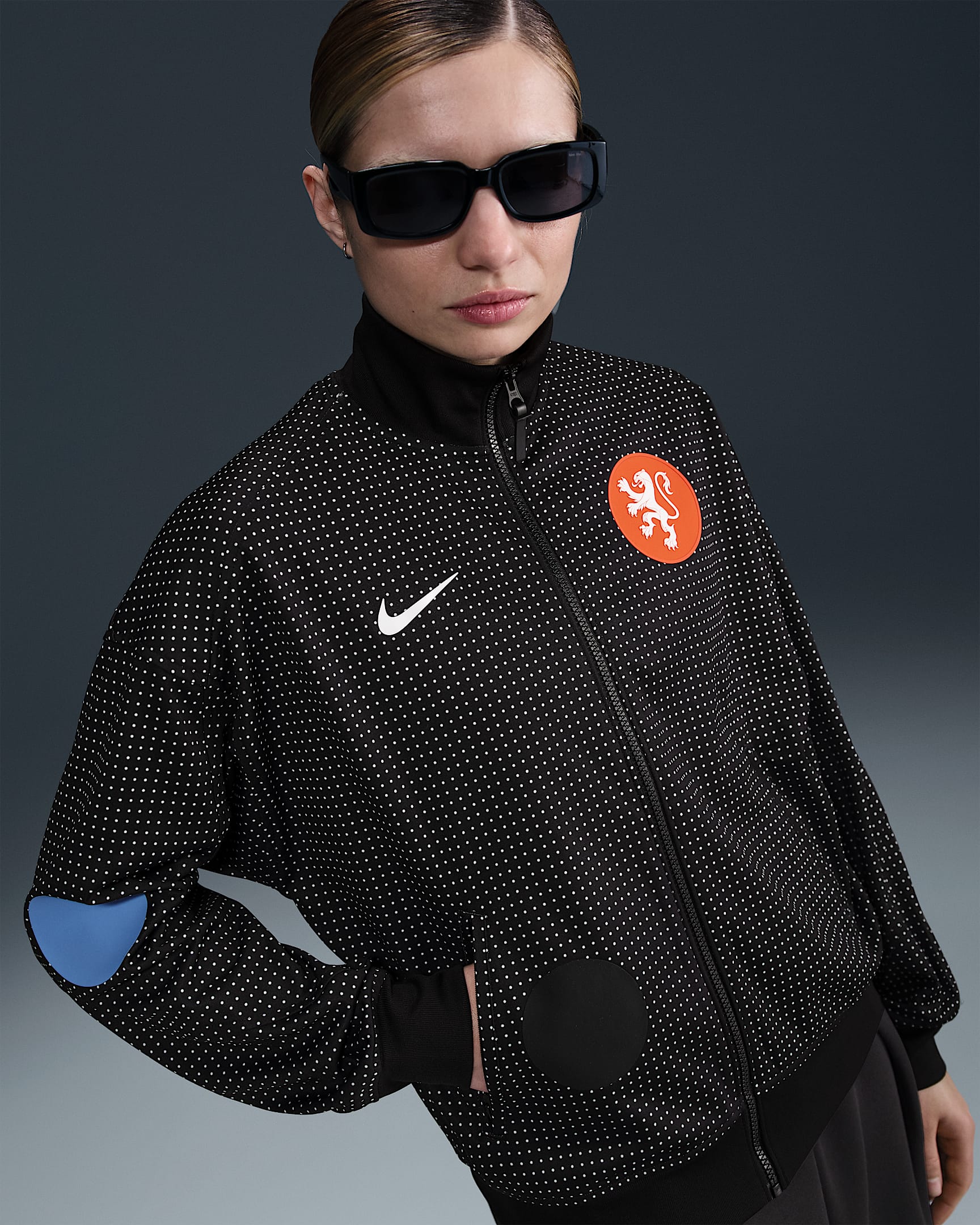 Giacca Anthem da calcio Nike Dri-FIT Olanda Academy Pro – Donna - Nero/Bianco