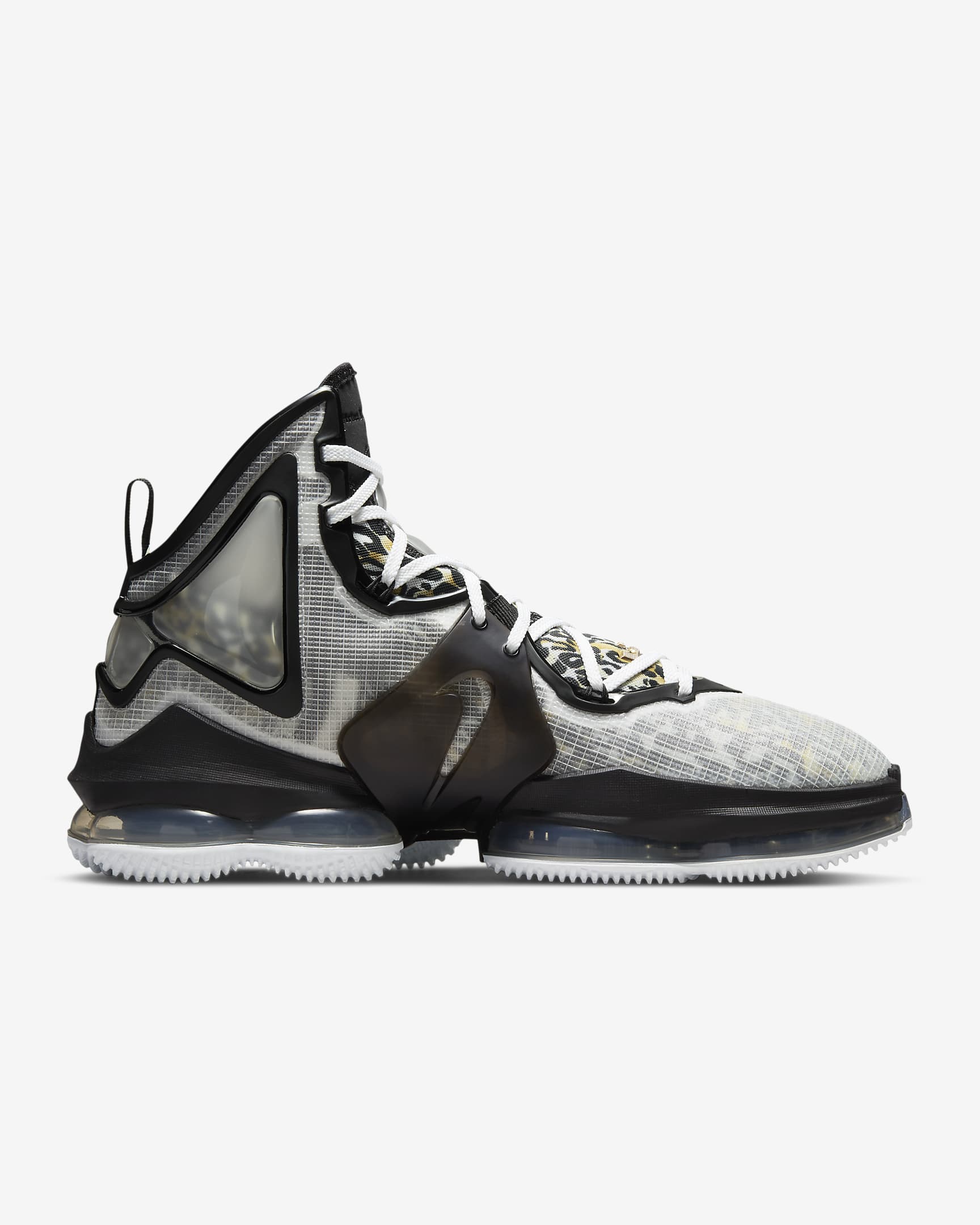 Chaussure de basket LeBron 19 - Blanc/Noir/Metallic Gold