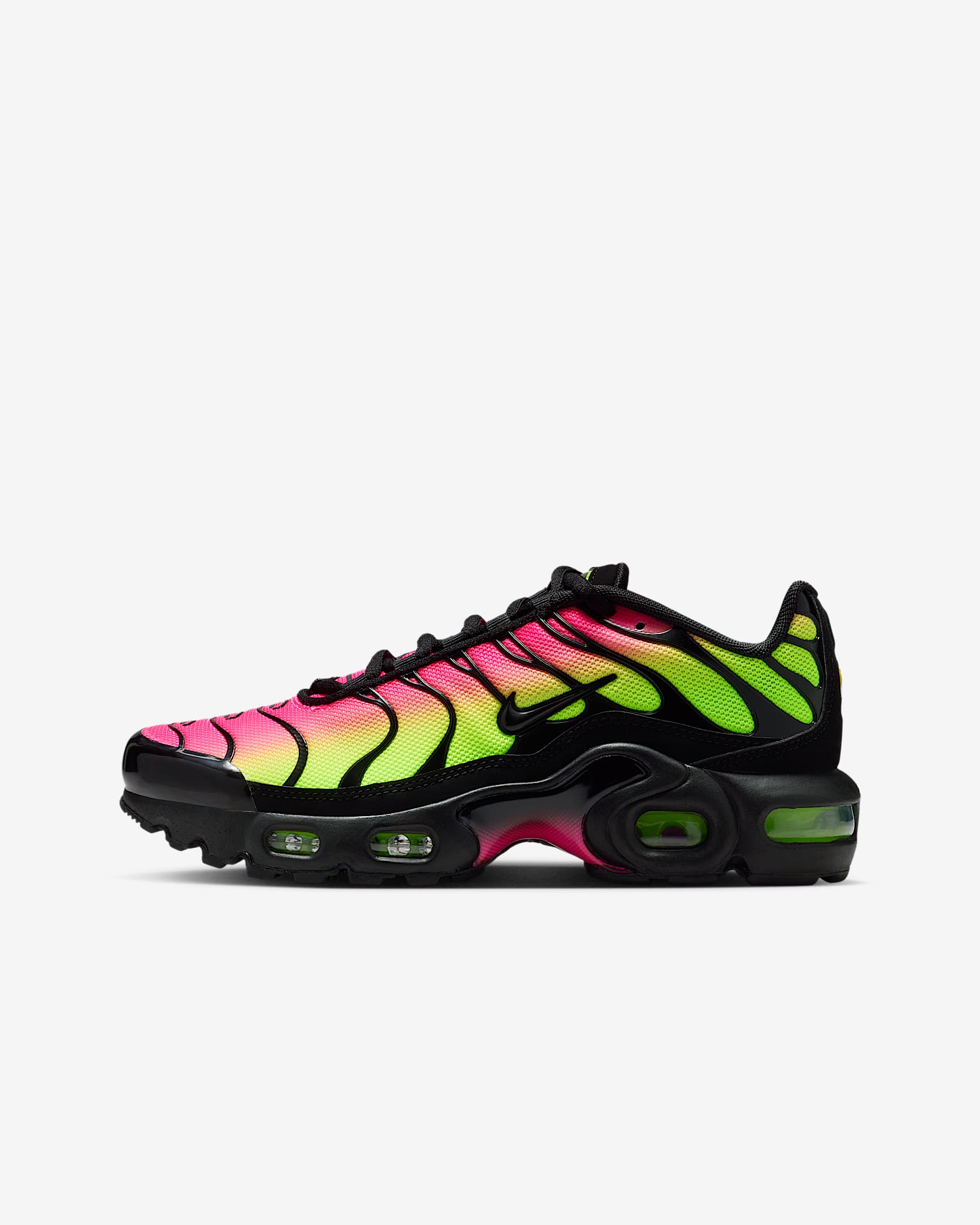 Nike Air Max Plus Big Kids' Shoes - Black/Hyper Pink/Volt/Black