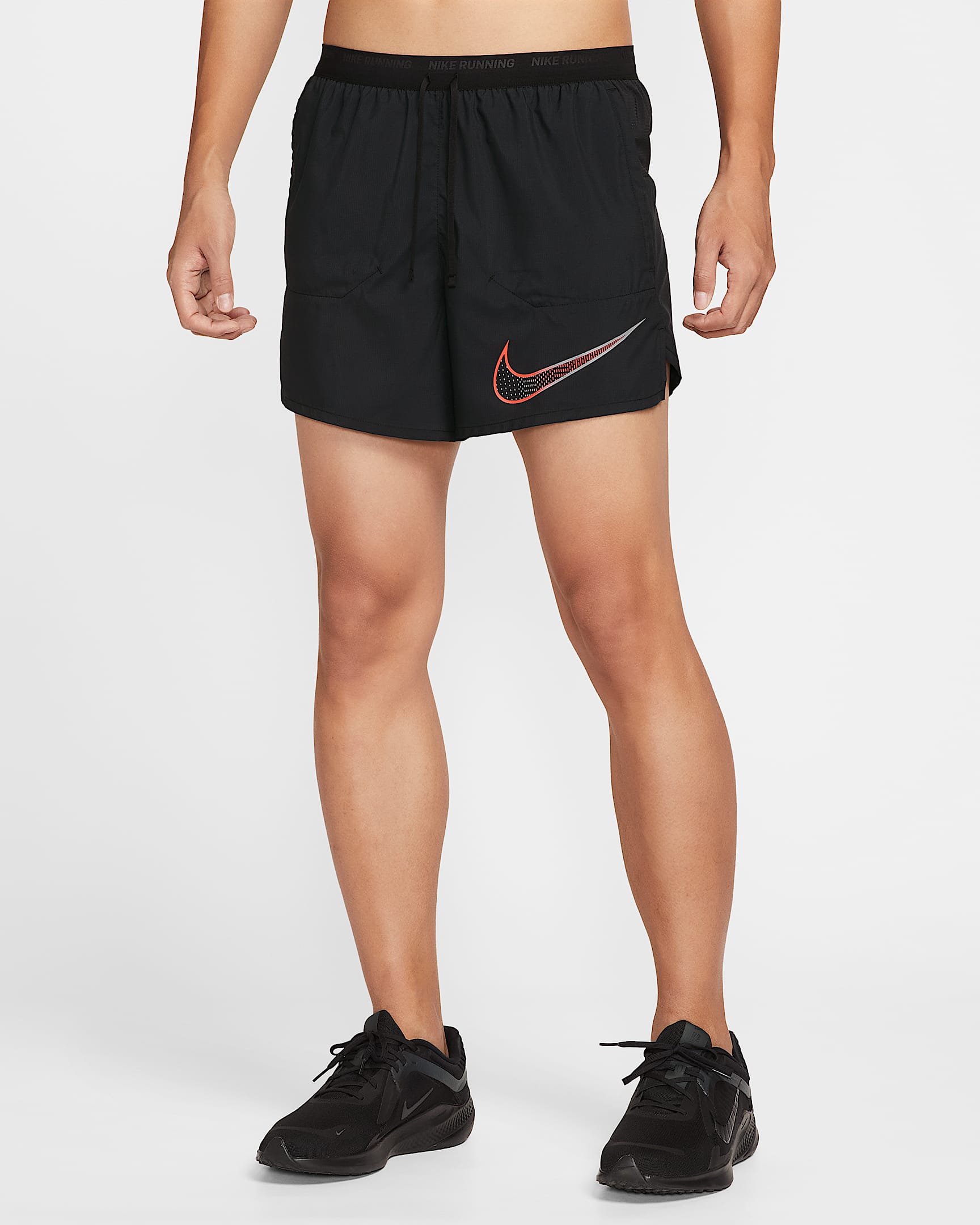 Nike Stride Men's Dri-FIT 13cm (approx.) Brief-Lined Running Shorts - Black/Bright Crimson