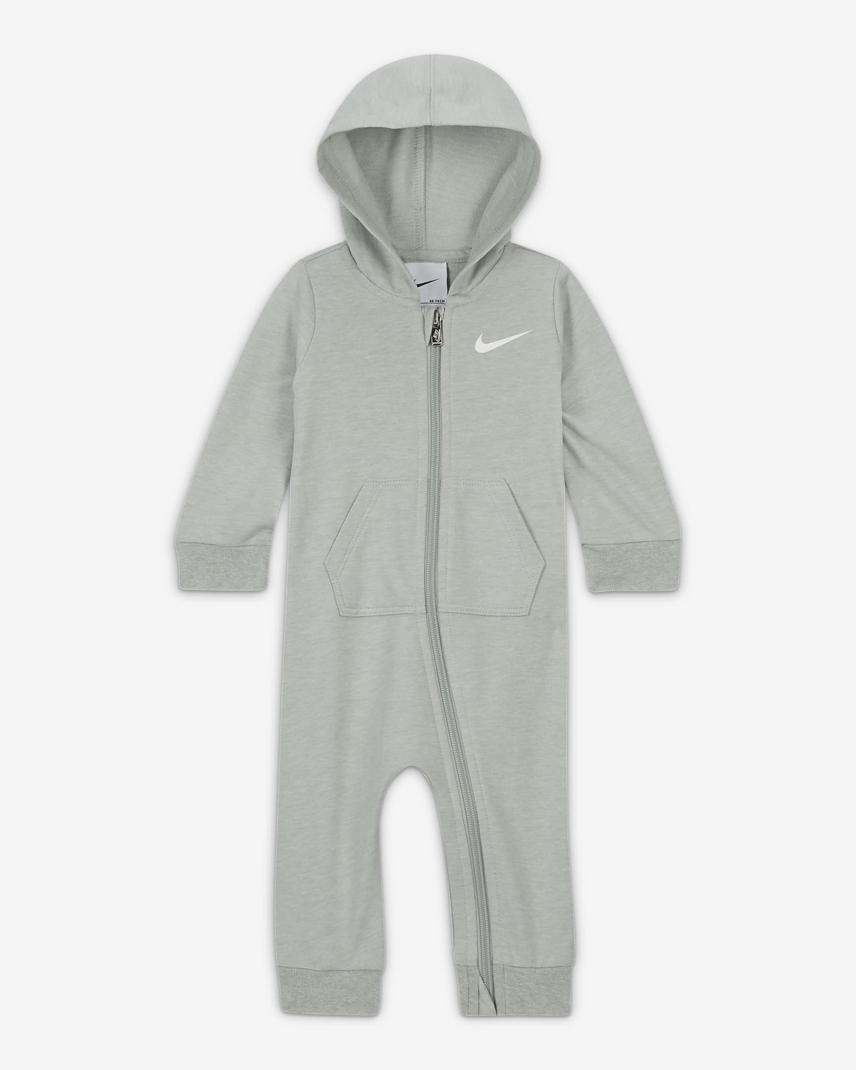 Nike Essentials Baby (0-9M) Hooded Coverall - Mica Green