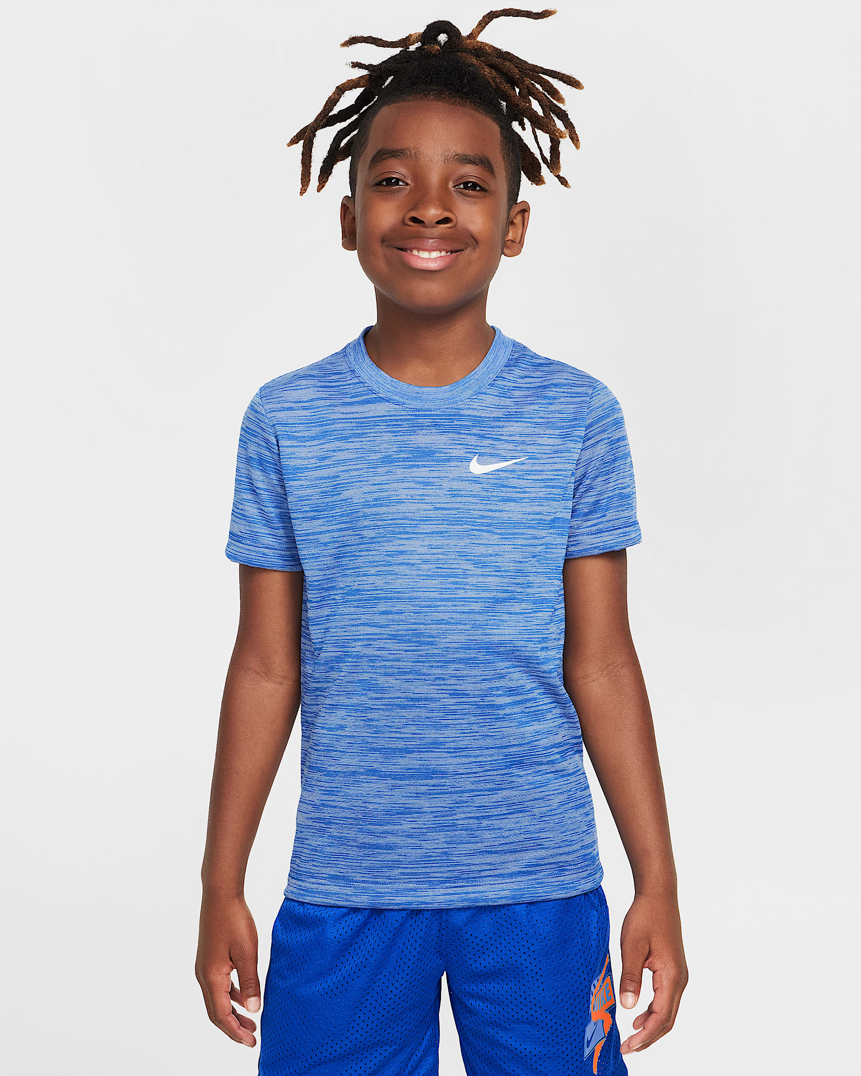 Playera de entrenamiento Dri-FIT para niños talla grande Nike Legend - Royal juego/Puro/Jaspeado