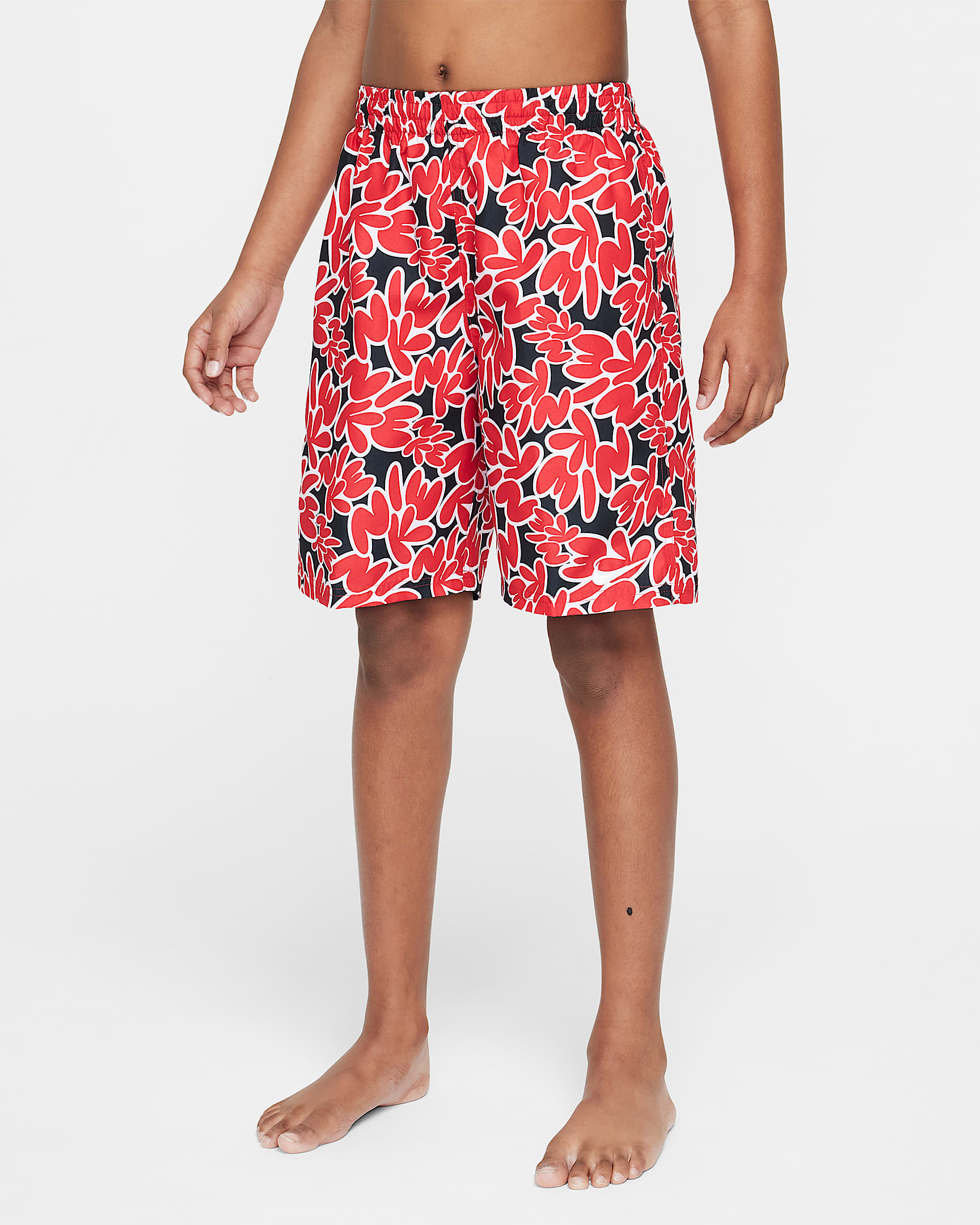 Shorts de vóleibol de 18 cm con forro de ropa interior para niño talla grande Nike Swim Breaker - Rojo universitario/Negro/Blanco/Blanco