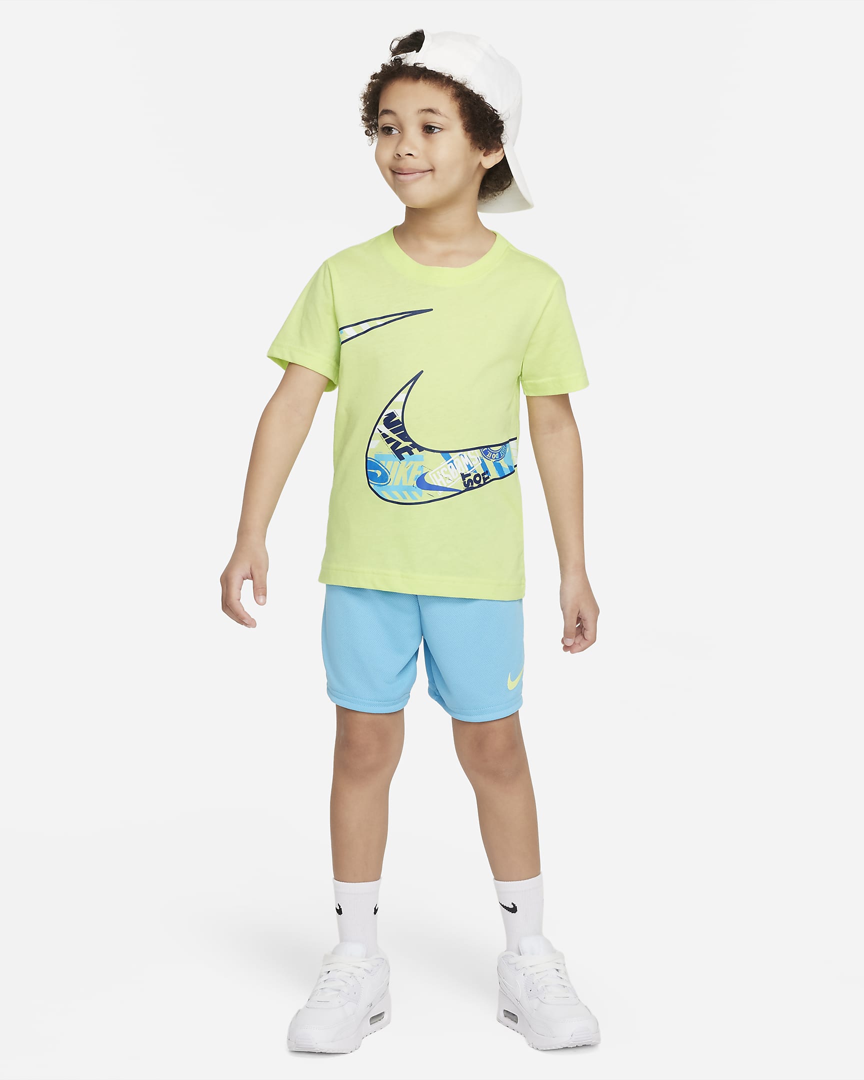 Nike Wild Air Mesh Shorts Set Little Kids' 2-Piece Set - Baltic Blue