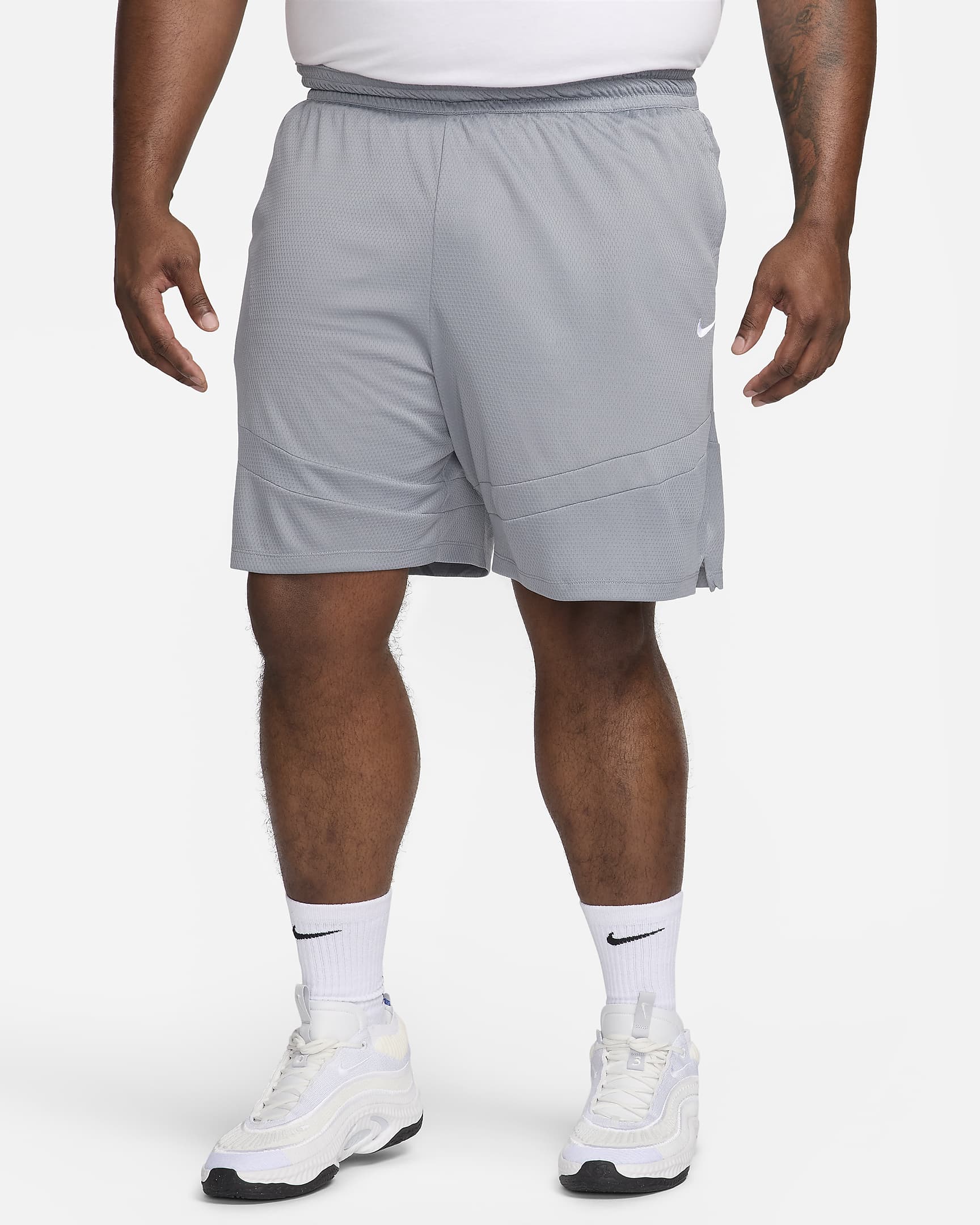 Shorts de básquetbol de 20 cm Dri-FIT para hombre Nike Icon - Gris azulado/Gris azulado/Gris azulado/Blanco