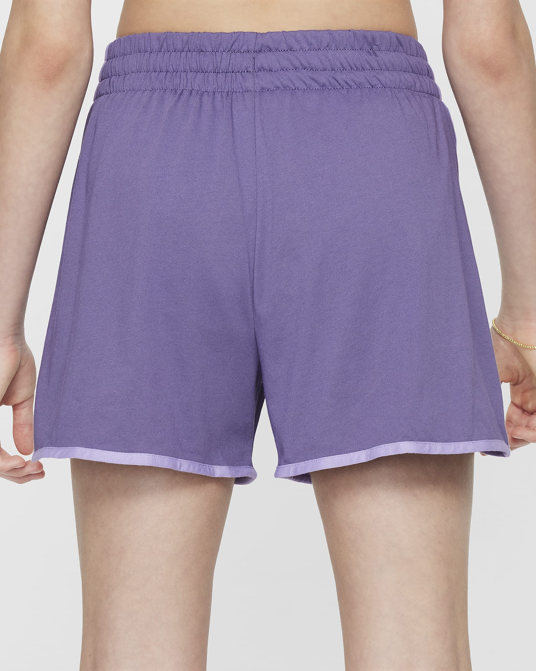 Nike Breezy Dri-FIT-træningsshorts til piger - Daybreak/Hydrangeas/sort