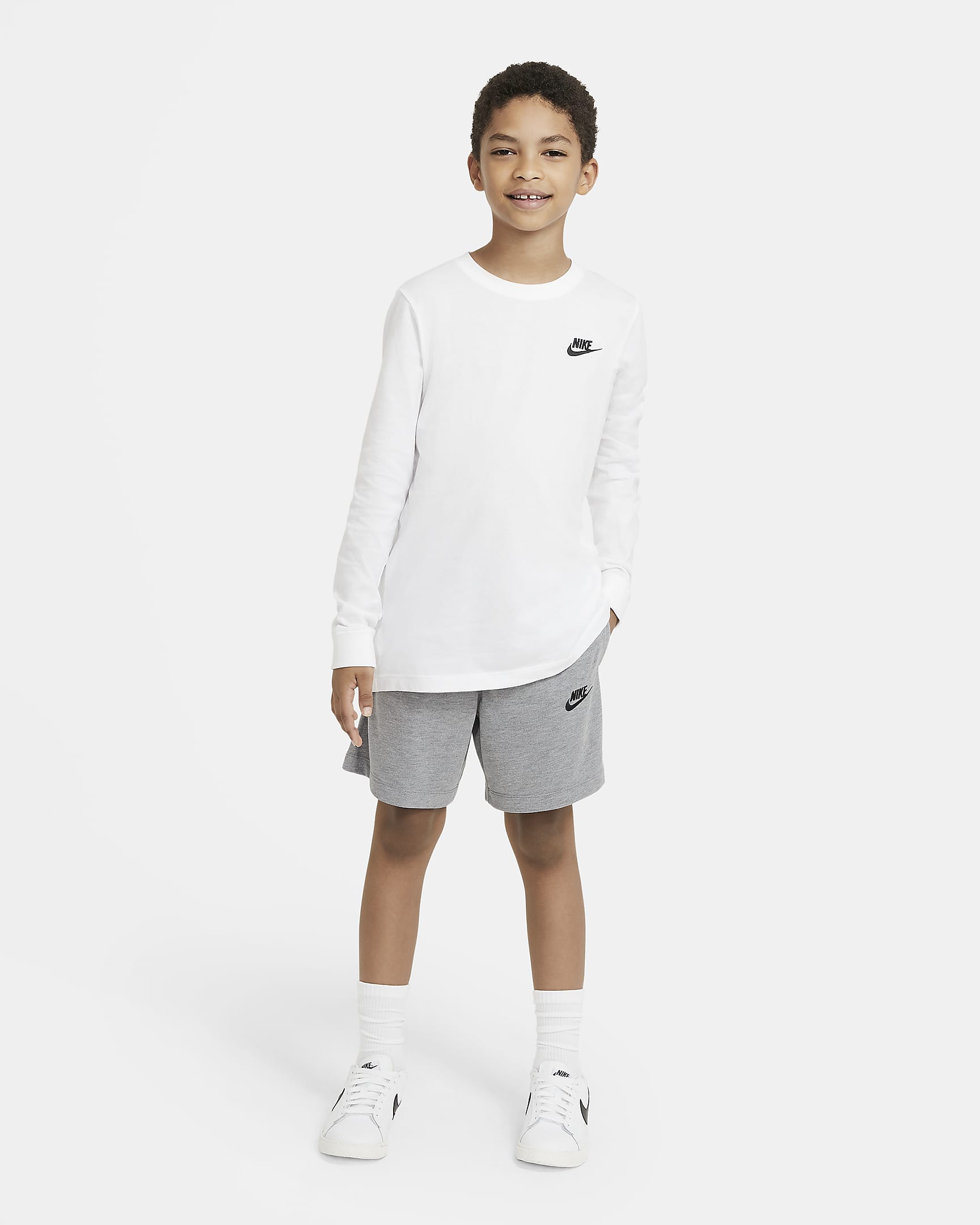 Nike Jersey Shorts für ältere Kinder (Jungen) - Carbon Heather/Schwarz/Schwarz