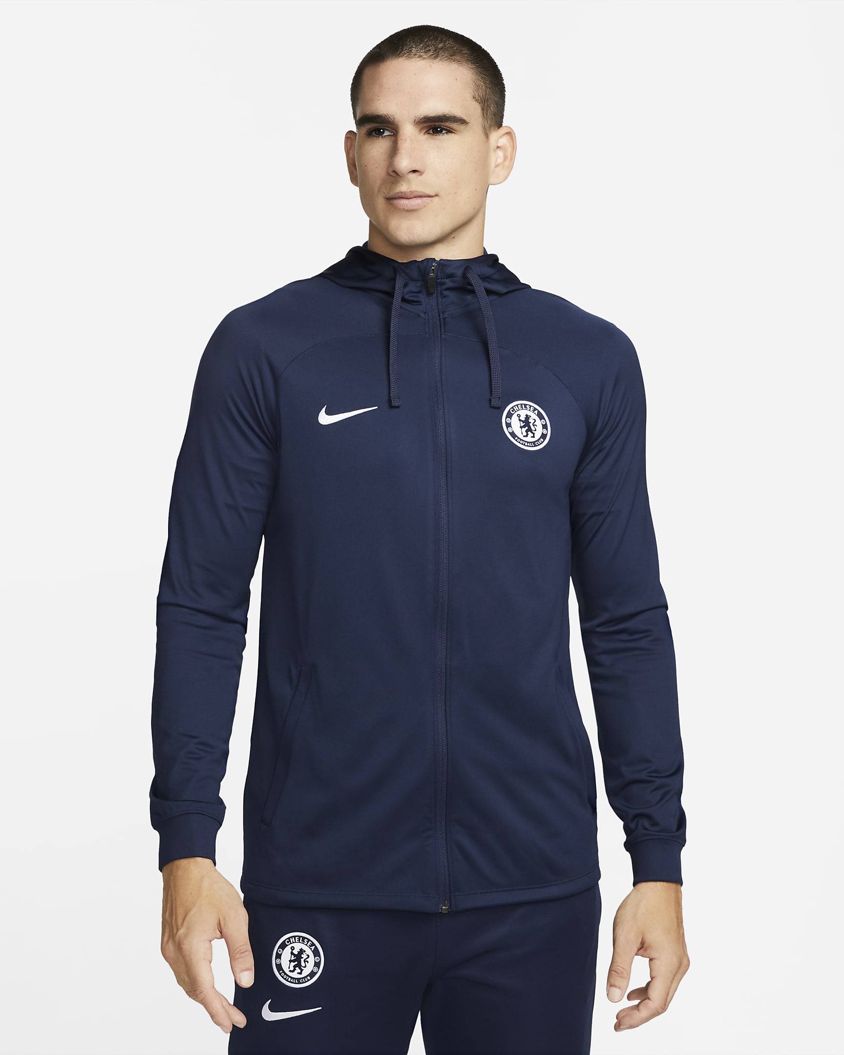 Chelsea FC Strike Men's Nike Dri-FIT Soccer Track Jacket - College Navy/White