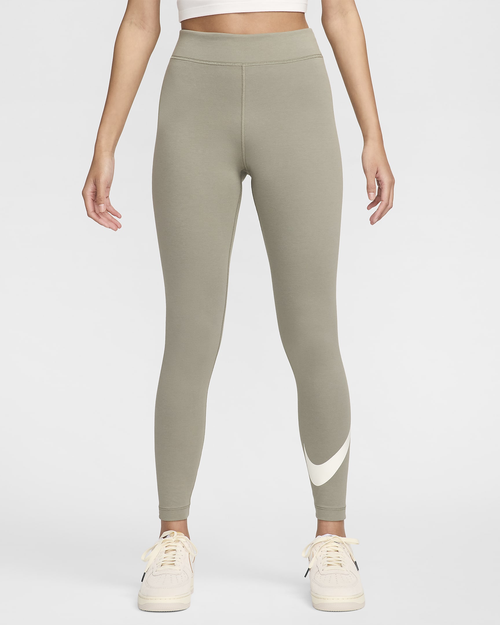 Leggings de cintura alta con gráficos para mujer Nike Sportswear Classics - Militar claro/Vela