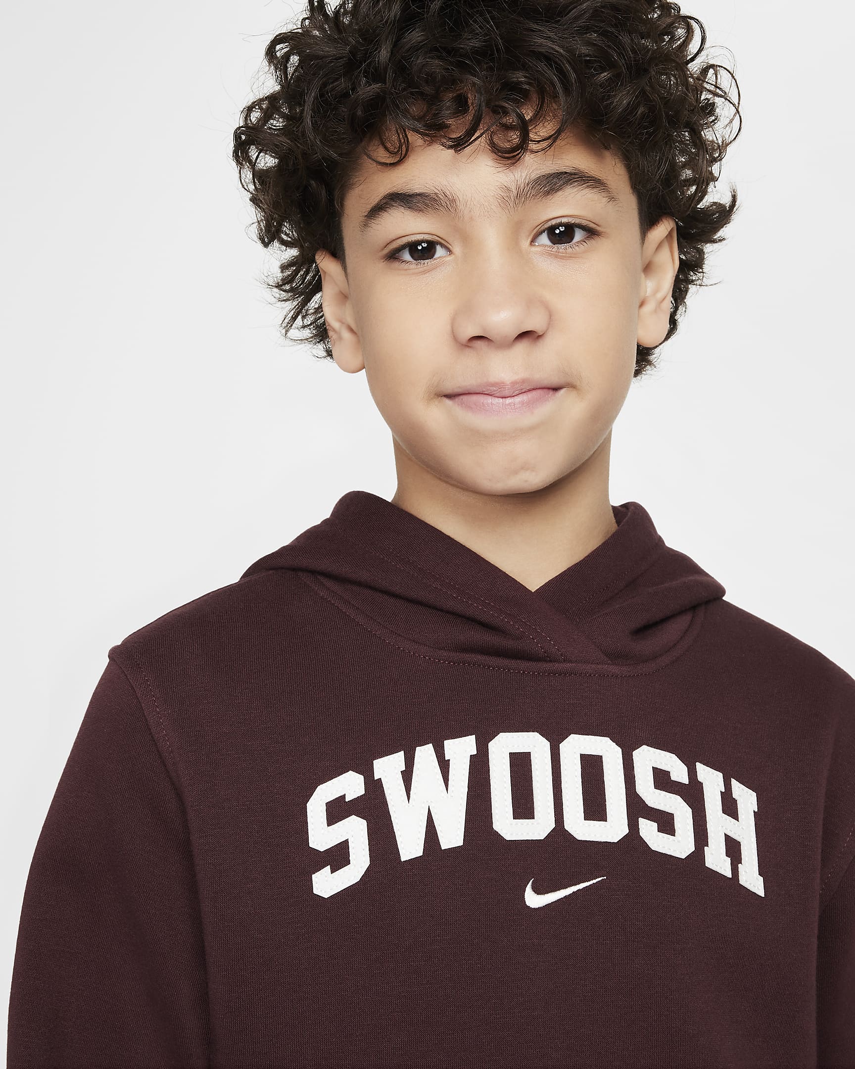 Sudadera con gorro para niños talla grande Nike Sportswear Club Fleece - Burdeos enérgico/Vela