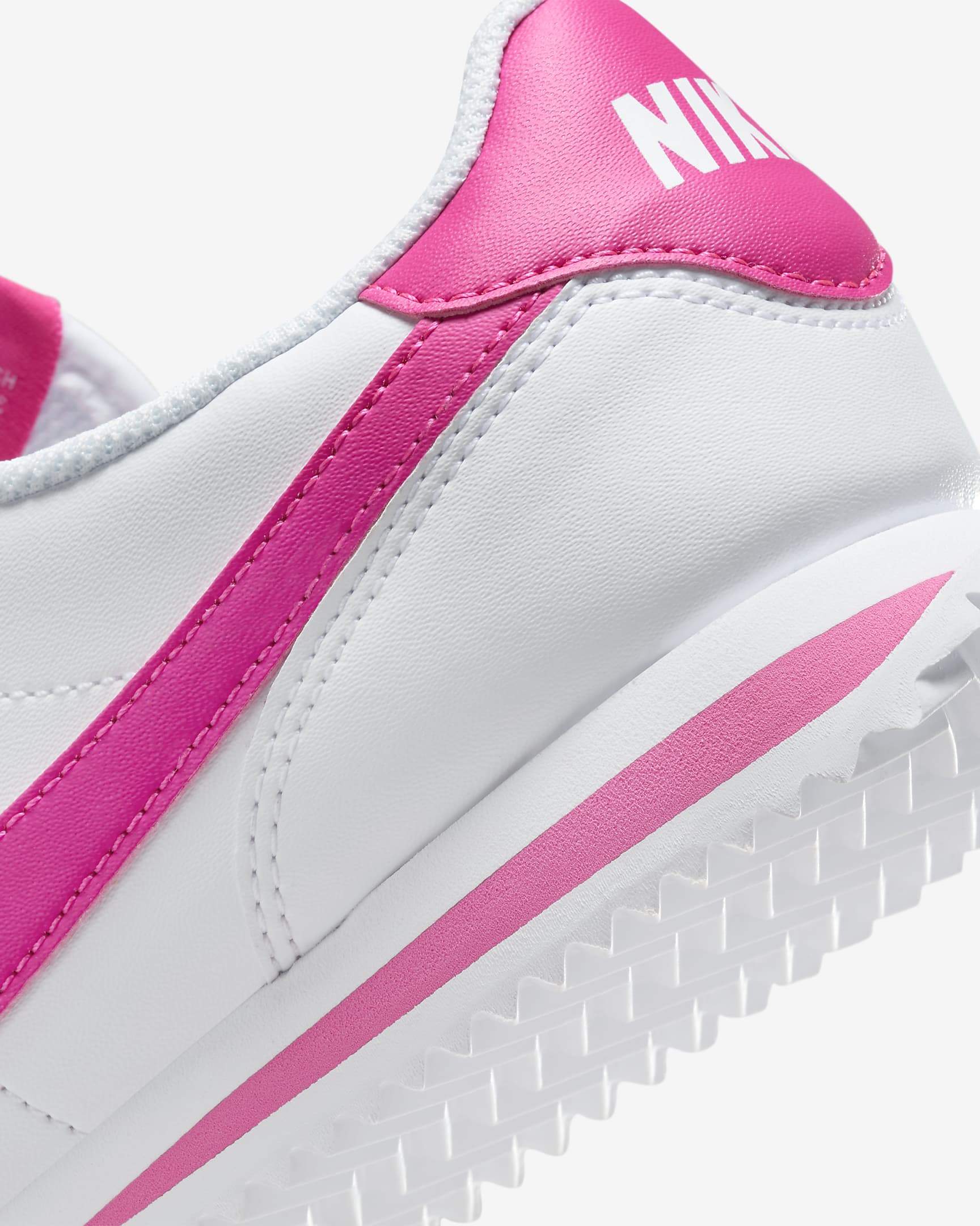 Nike Cortez Big Kids' Shoes - White/Laser Fuchsia