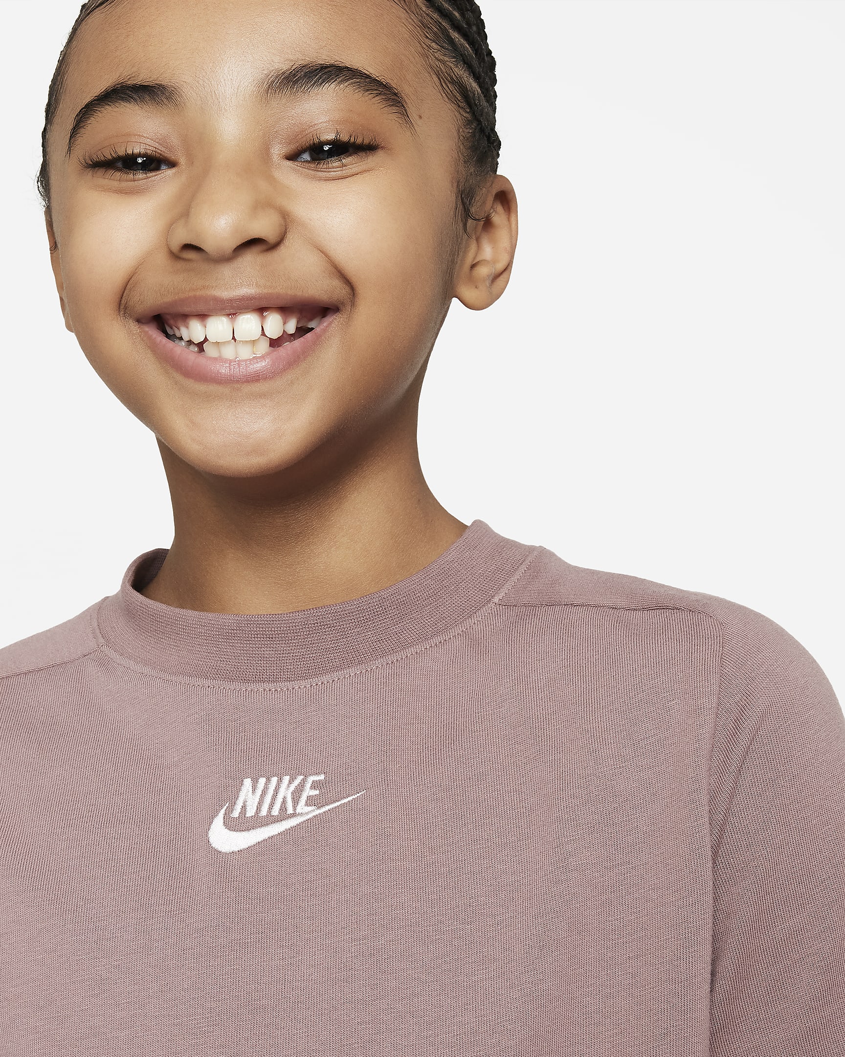 Nike Sportswear Older Kids' (Girls') Short-Sleeve Top - Smokey Mauve/Platinum Violet