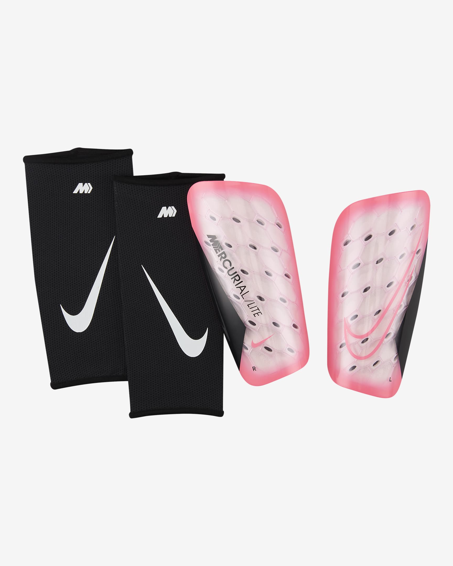 Nike Mercurial Lite Football Shinguards - Sunset Pulse/Black/Sunset Pulse