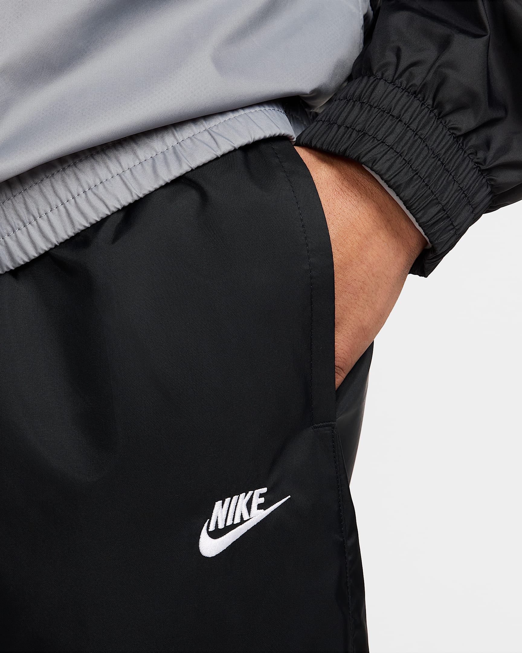 mens nike club tracksuit black