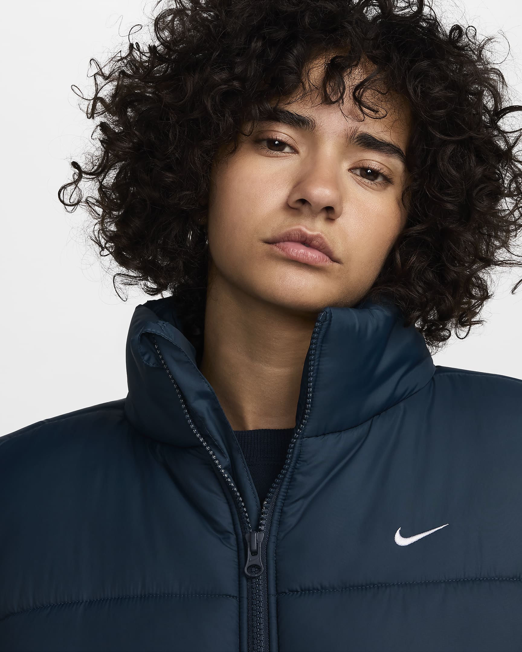 Nike Sportswear Classic Puffer Women's Therma-FIT Loose Gilet - Armoury Navy/White