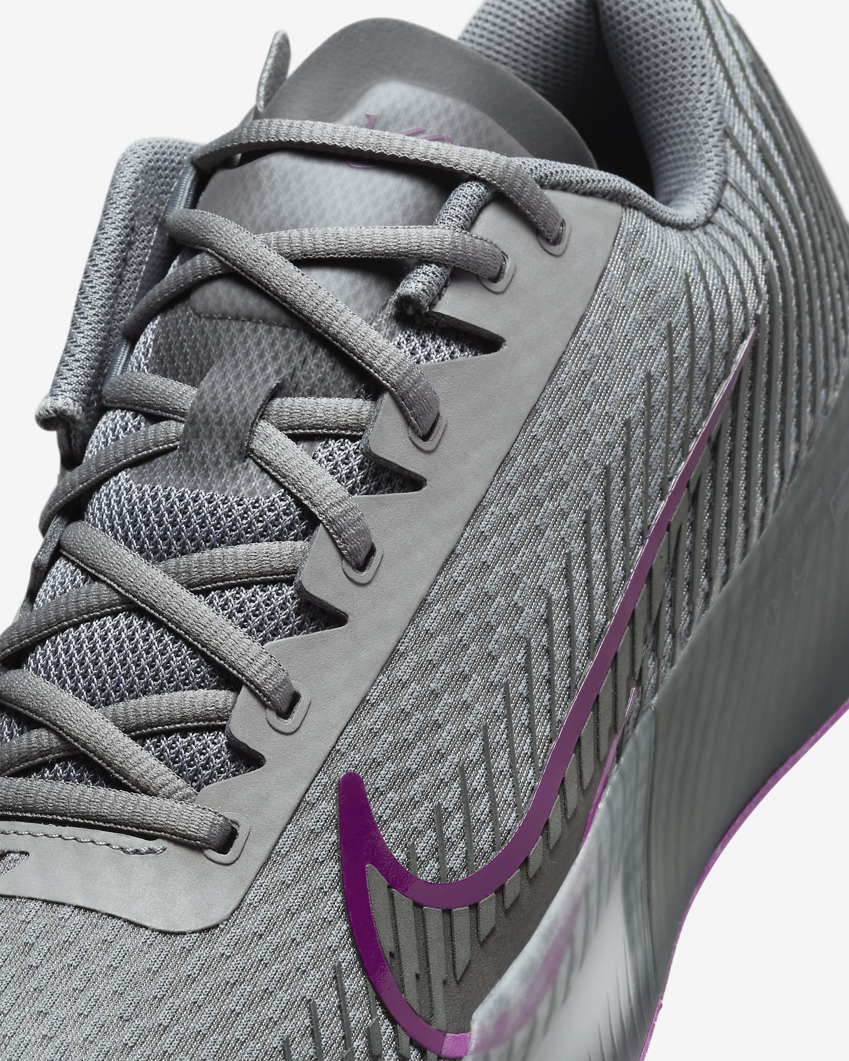 NikeCourt Air Zoom Vapor 11 Men's Hard Court Tennis Shoes - Smoke Grey/Dark Smoke Grey/Sangria/Black