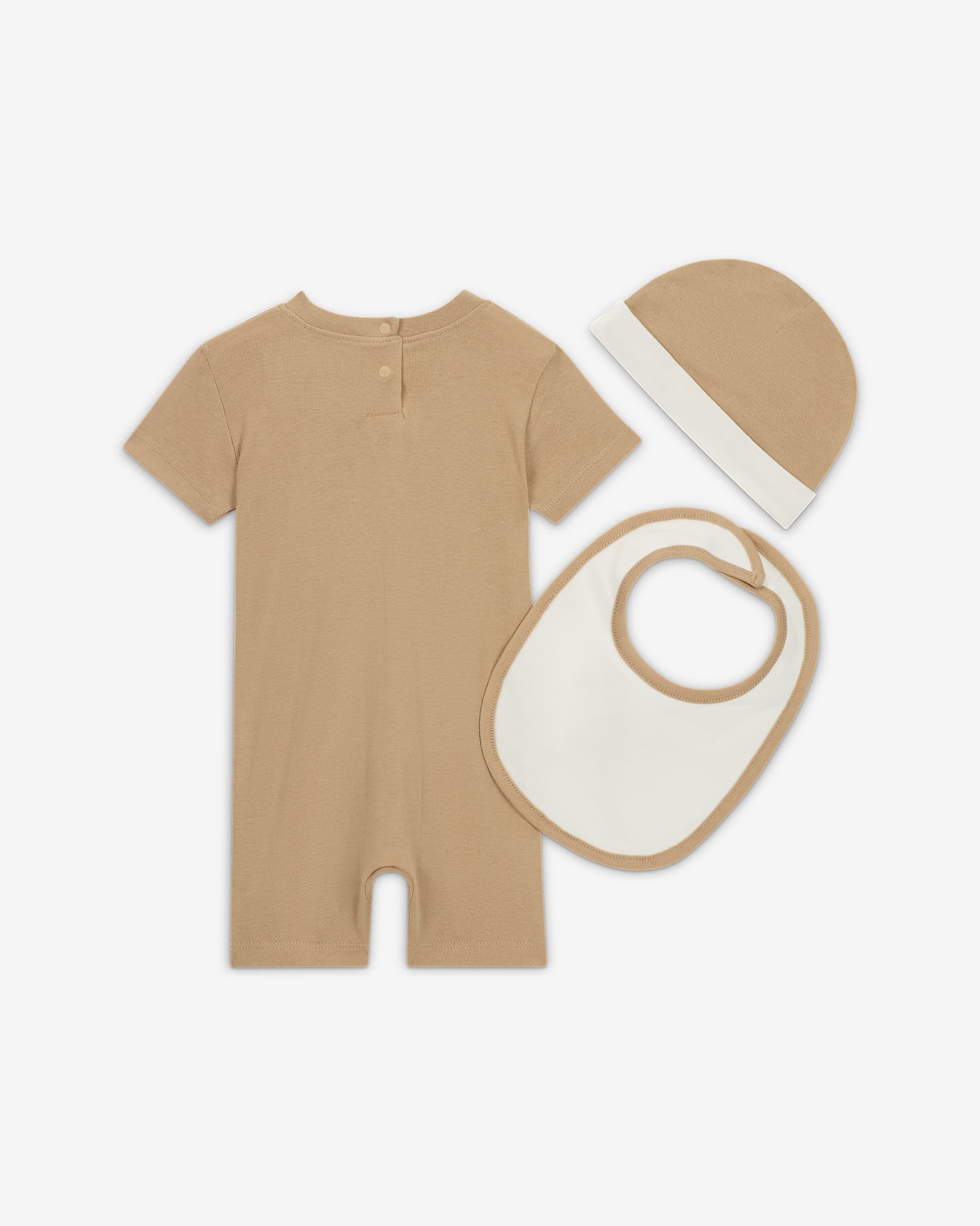 Jordan Jumpman Baby 3-Piece Romper Set - Hemp