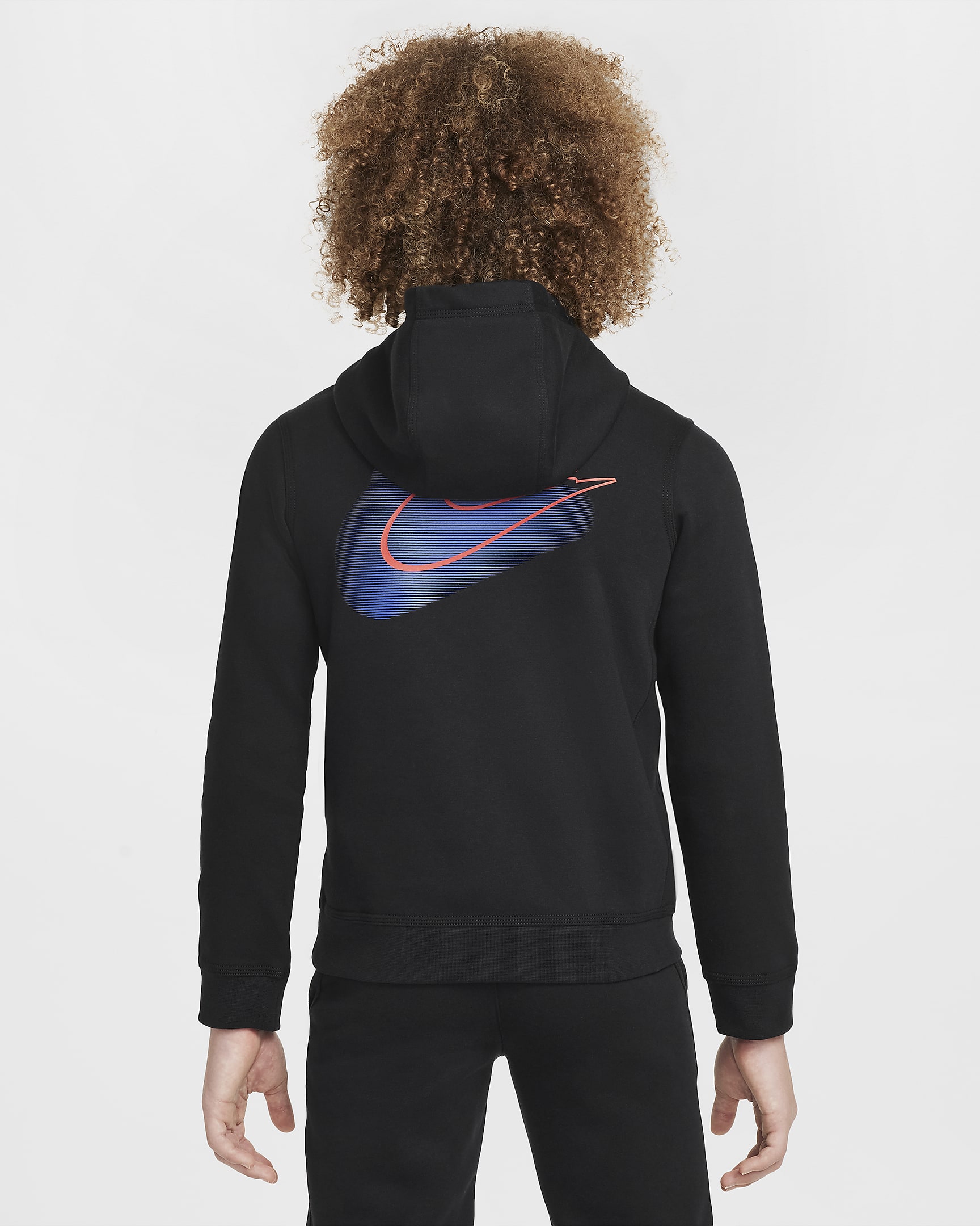 Dzianinowa bluza z kapturem dla dużych dzieci (chłopców) Nike Sportswear Standard Issue - Czerń